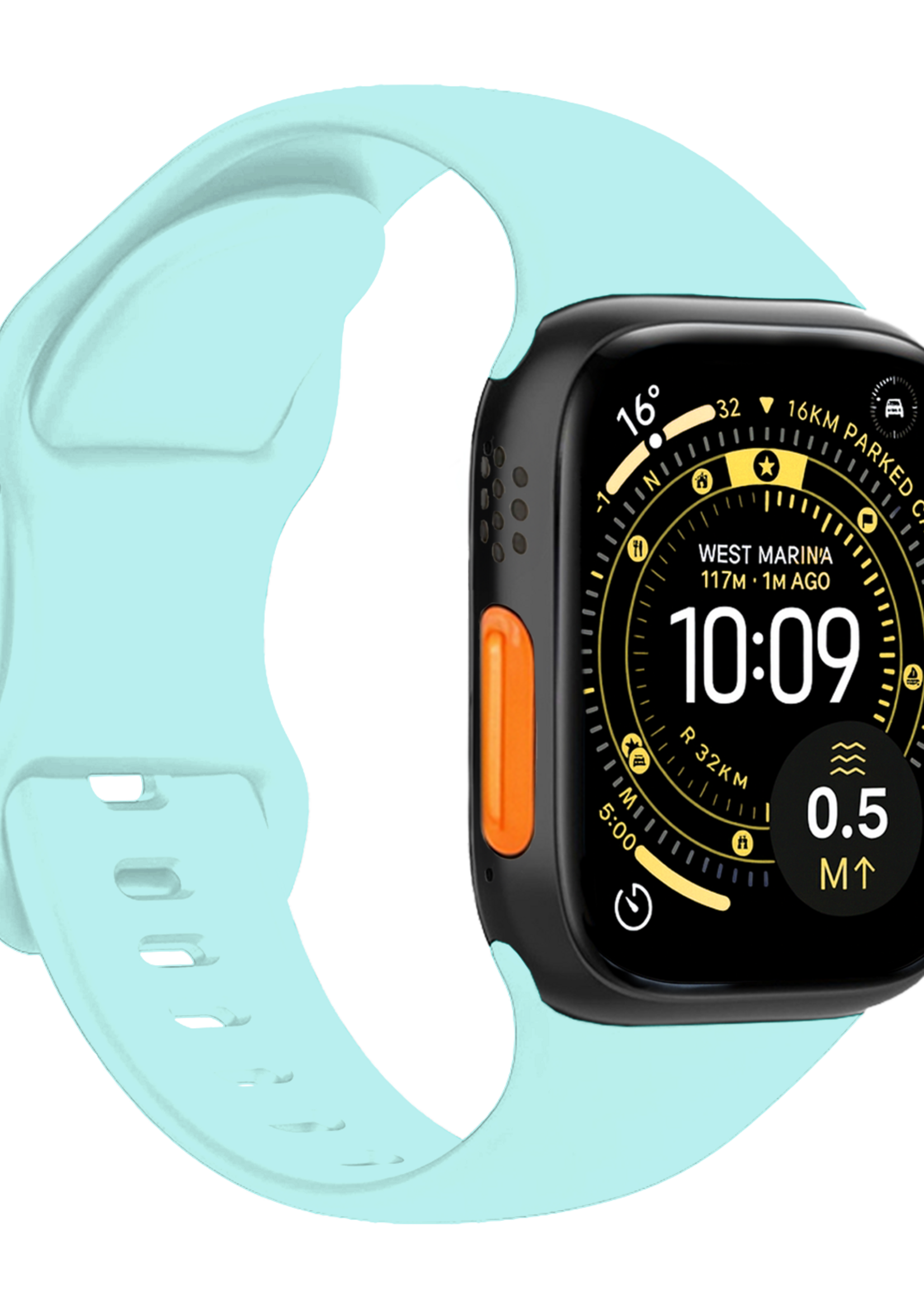 LUQ LUQ Apple Watch Bandje Siliconen Verstelbaar (49 mm) - Mint