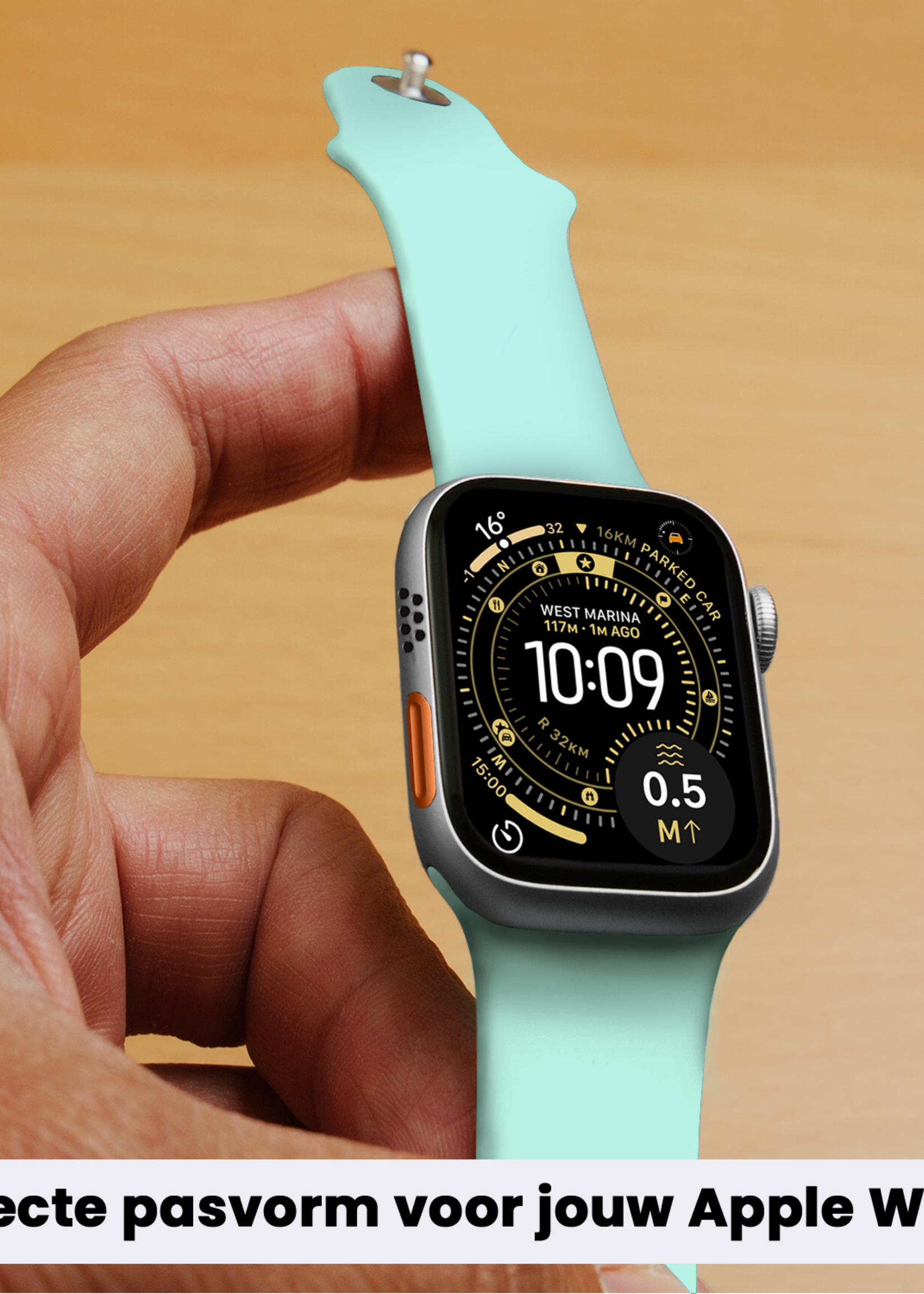 LUQ LUQ Apple Watch Bandje Siliconen Verstelbaar (49 mm) - Mint