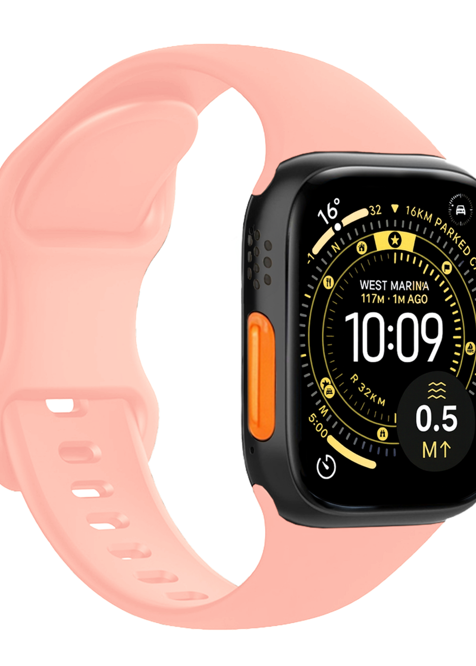 LUQ LUQ Apple Watch Bandje Siliconen Verstelbaar (49 mm) - Oud Roze