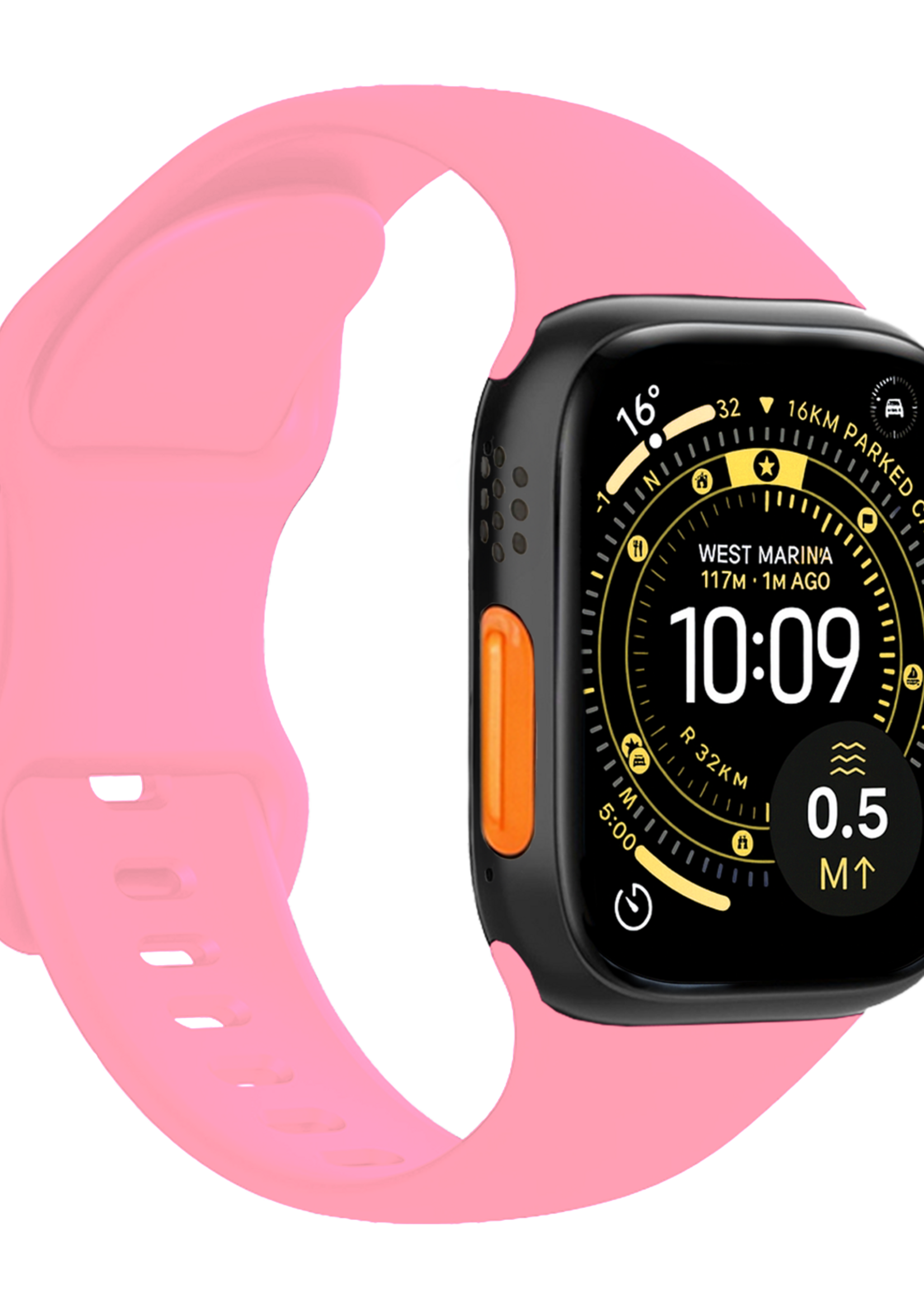 LUQ LUQ Apple Watch Bandje Siliconen Verstelbaar (49 mm) - Roze