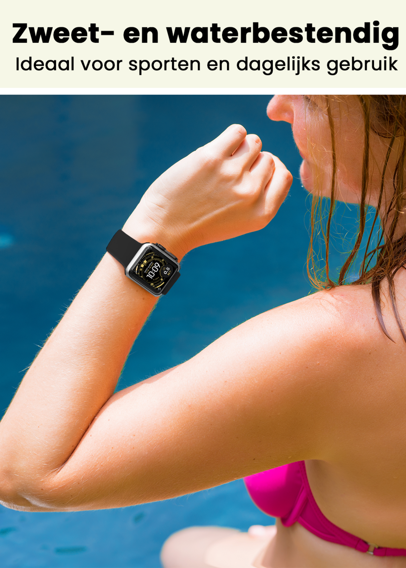 LUQ LUQ Apple Watch Bandje Siliconen Verstelbaar (49 mm) - Zwart