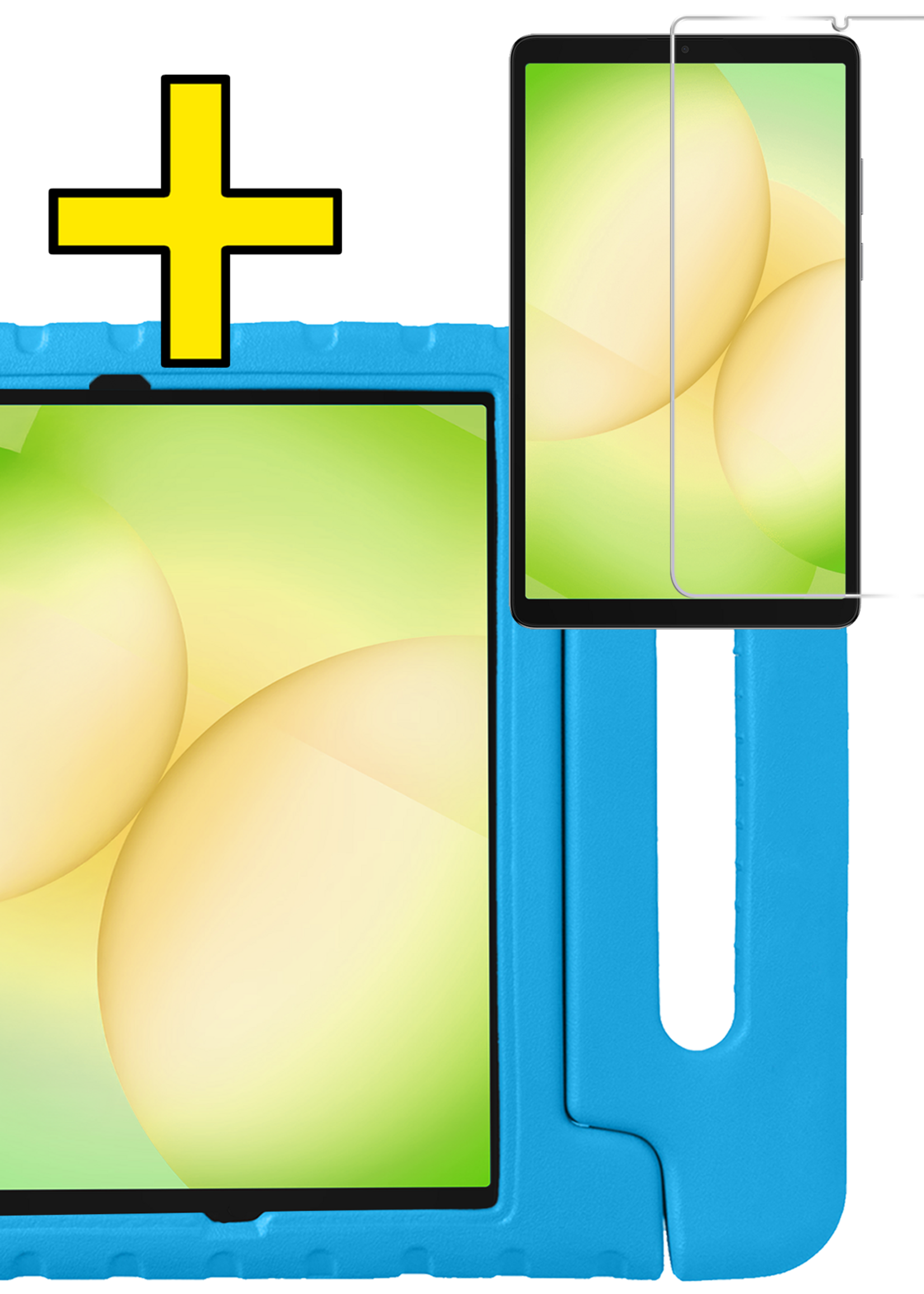 LUQ LUQ Samsung Galaxy Tab A11 Plus Kinderhoes Met Screenprotector - Blauw