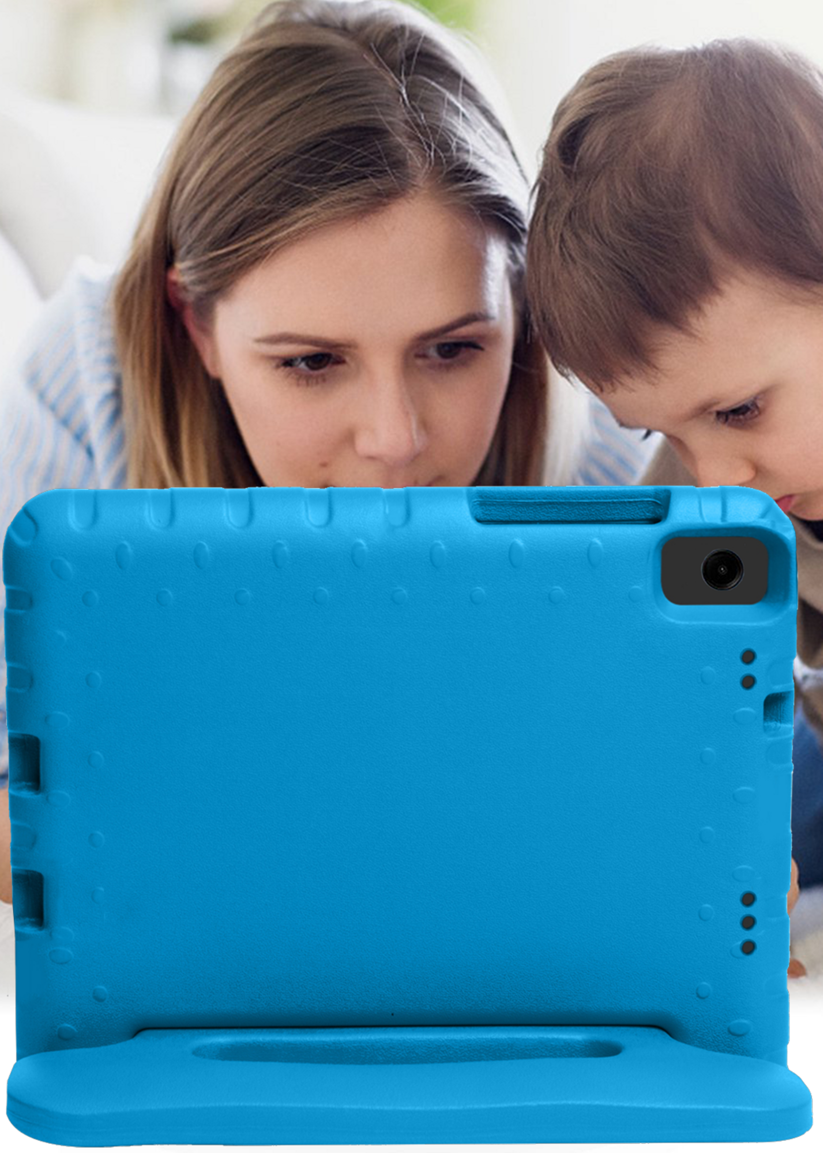 LUQ LUQ Samsung Galaxy Tab A11 Plus Kinderhoes Met Screenprotector - Blauw