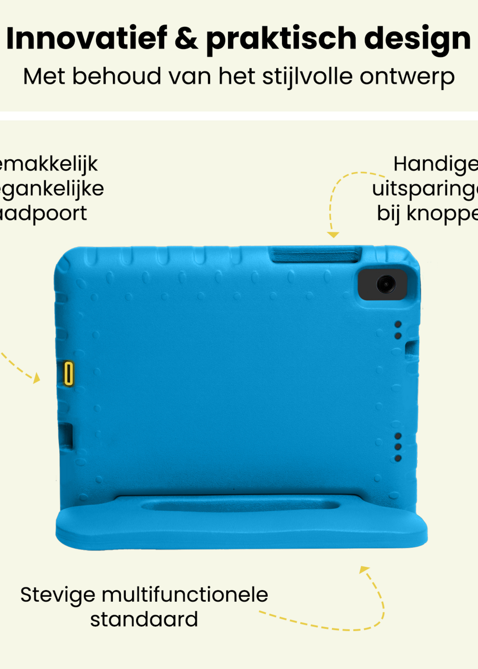 LUQ LUQ Samsung Galaxy Tab A11 Plus Kinderhoes Met Screenprotector - Blauw
