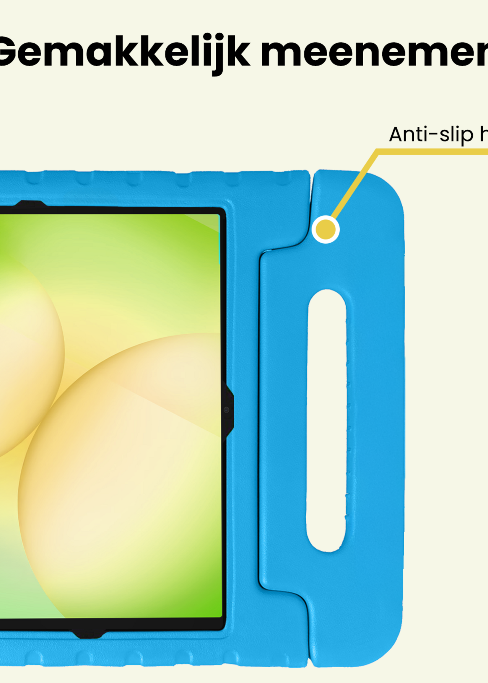 LUQ LUQ Samsung Galaxy Tab A11 Plus Kinderhoes Met Screenprotector - Blauw