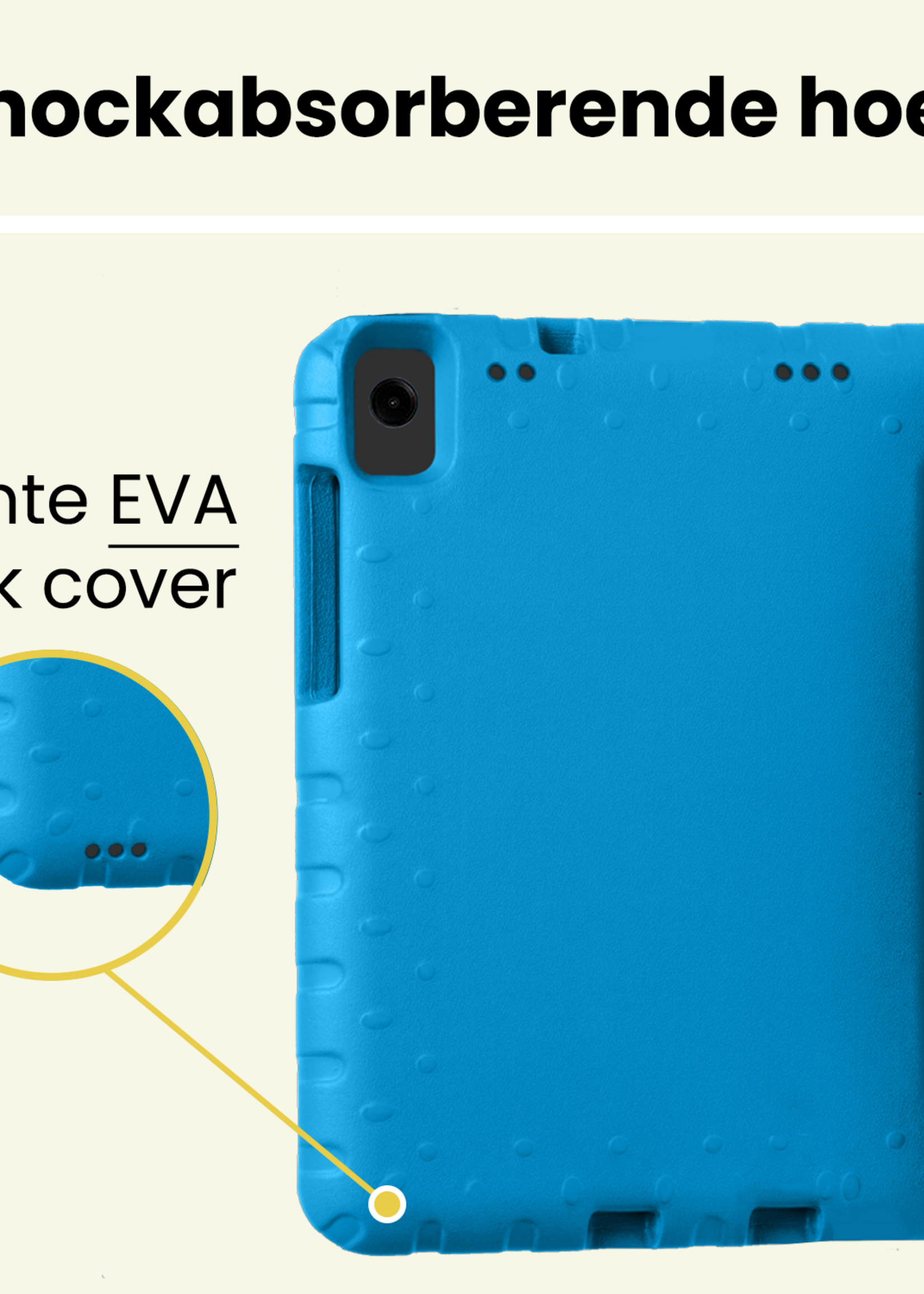 LUQ LUQ Samsung Galaxy Tab A11 Plus Kinderhoes Met Screenprotector - Blauw