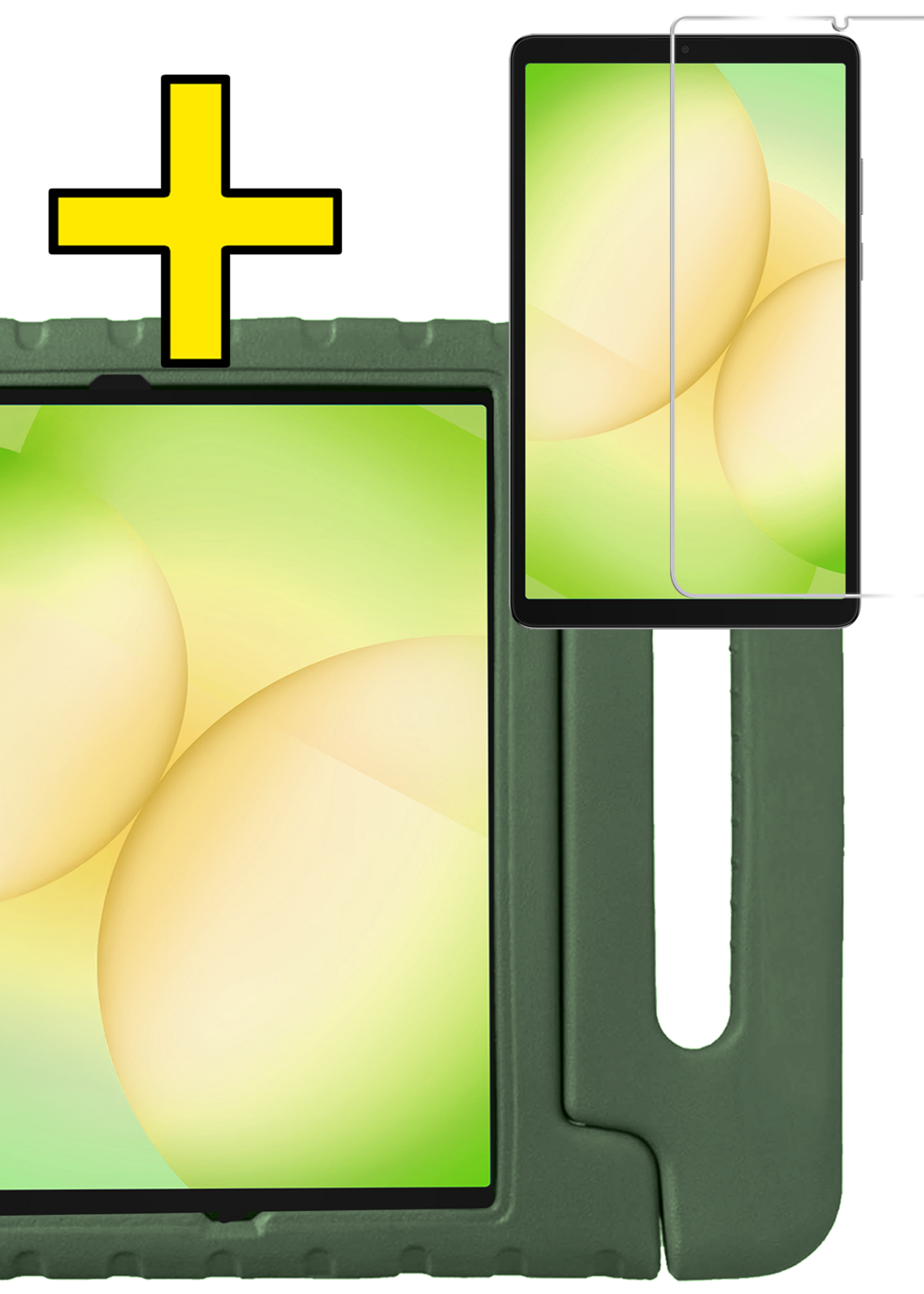 LUQ LUQ Samsung Galaxy Tab A11 Plus Kinderhoes Met Screenprotector - Donkergroen