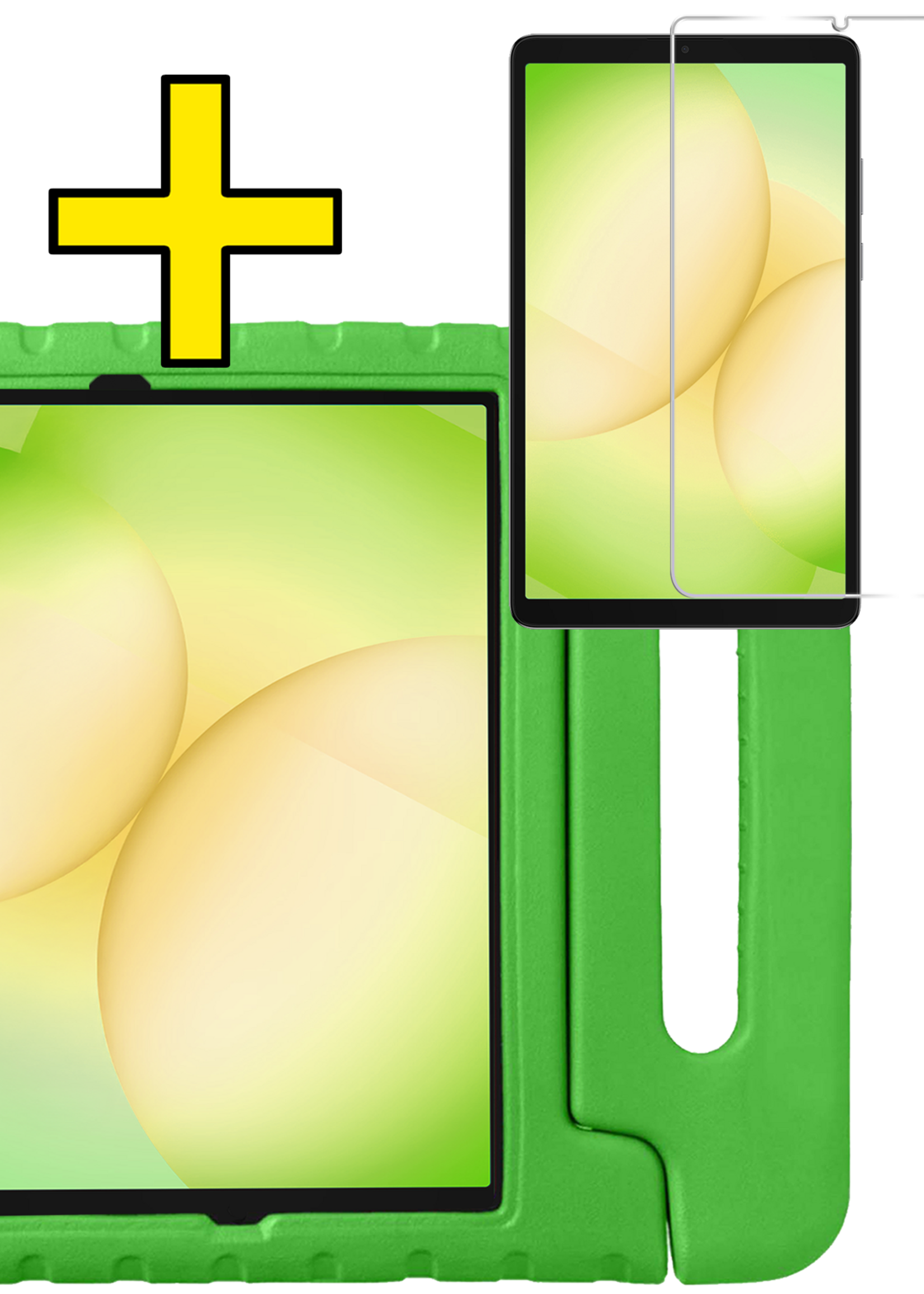 LUQ LUQ Samsung Galaxy Tab A11 Plus Kinderhoes Met Screenprotector - Groen