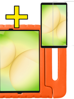 LUQ LUQ Samsung Galaxy Tab A11 Plus Kinderhoes Met Screenprotector - Oranje