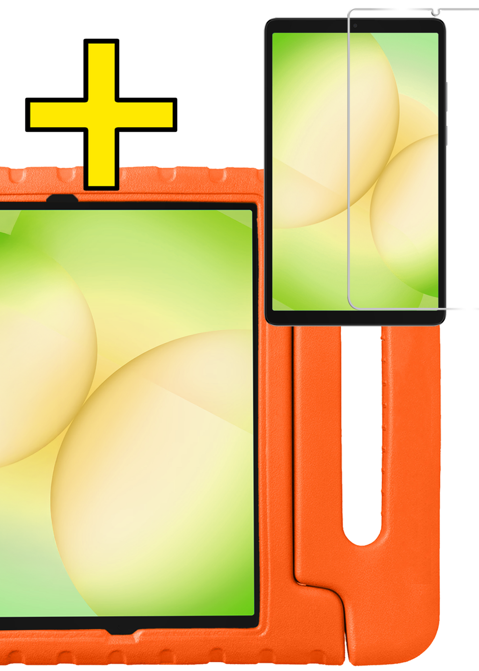 LUQ LUQ Samsung Galaxy Tab A11 Plus Kinderhoes Met Screenprotector - Oranje