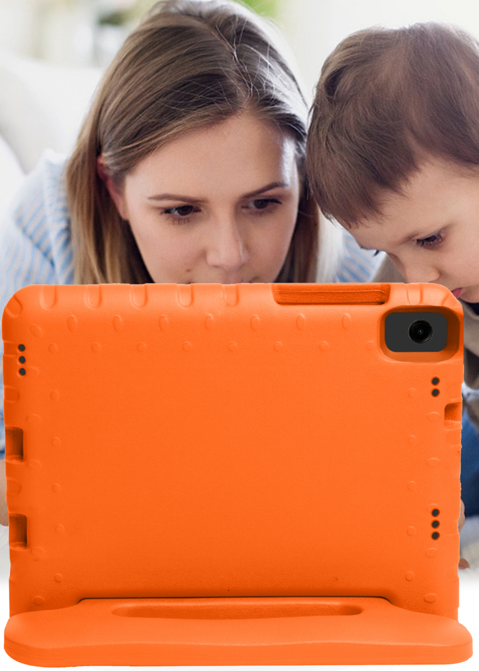 LUQ LUQ Samsung Galaxy Tab A11 Plus Kinderhoes Met Screenprotector - Oranje