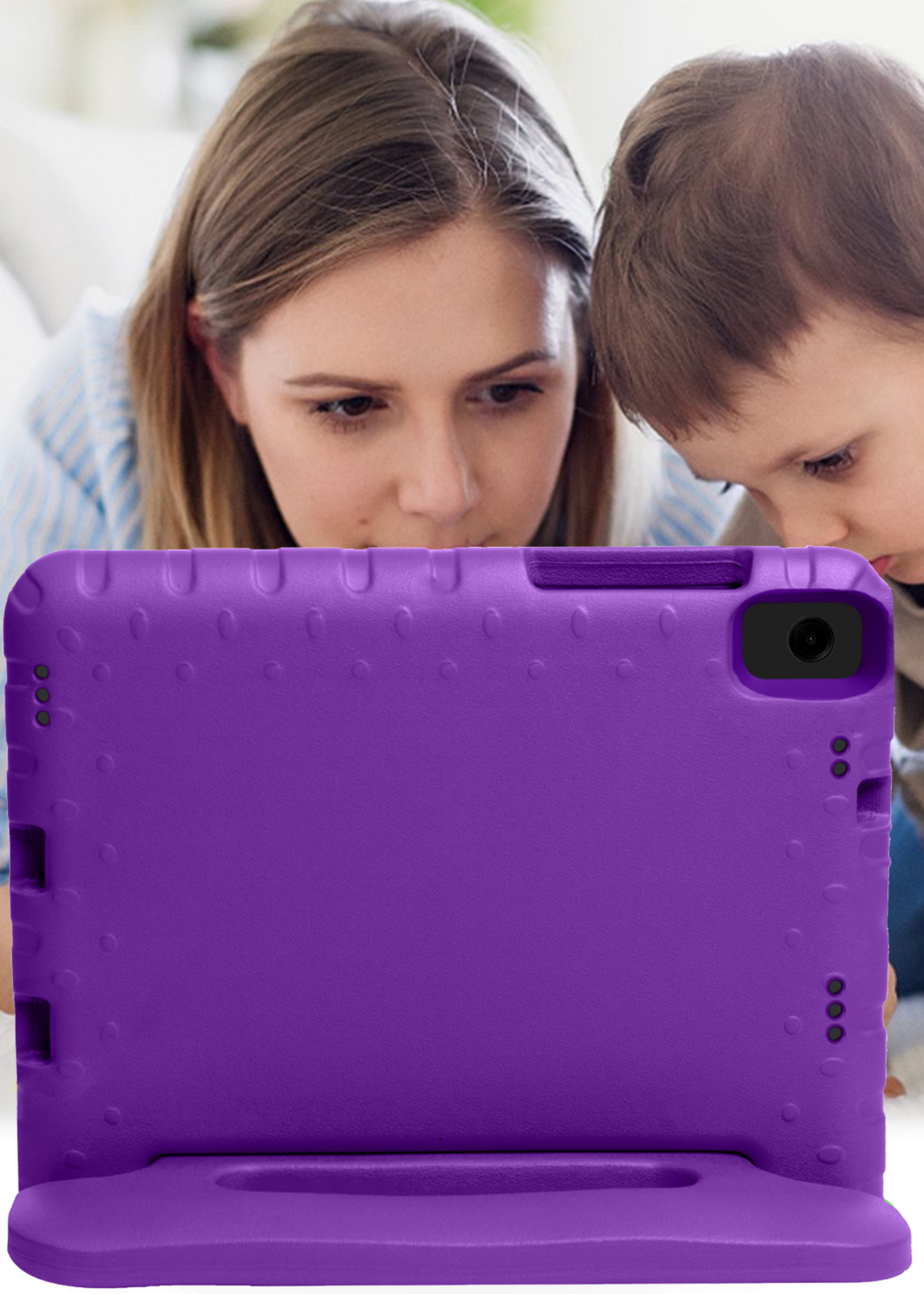 LUQ LUQ Samsung Galaxy Tab A11 Plus Kinderhoes Met Screenprotector - Paars