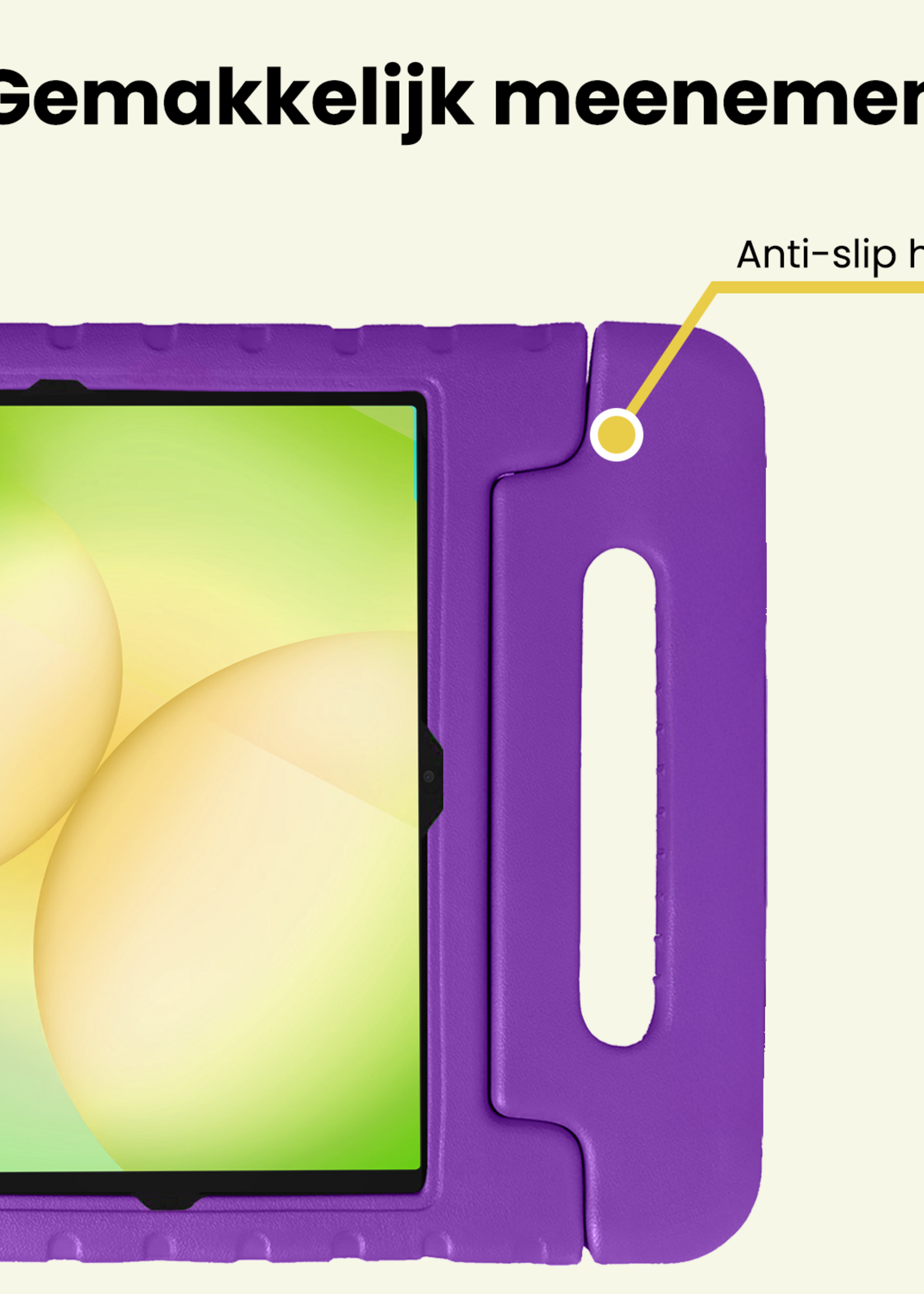 LUQ LUQ Samsung Galaxy Tab A11 Plus Kinderhoes Met Screenprotector - Paars