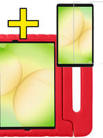 LUQ LUQ Samsung Galaxy Tab A11 Plus Kinderhoes Met Screenprotector - Rood