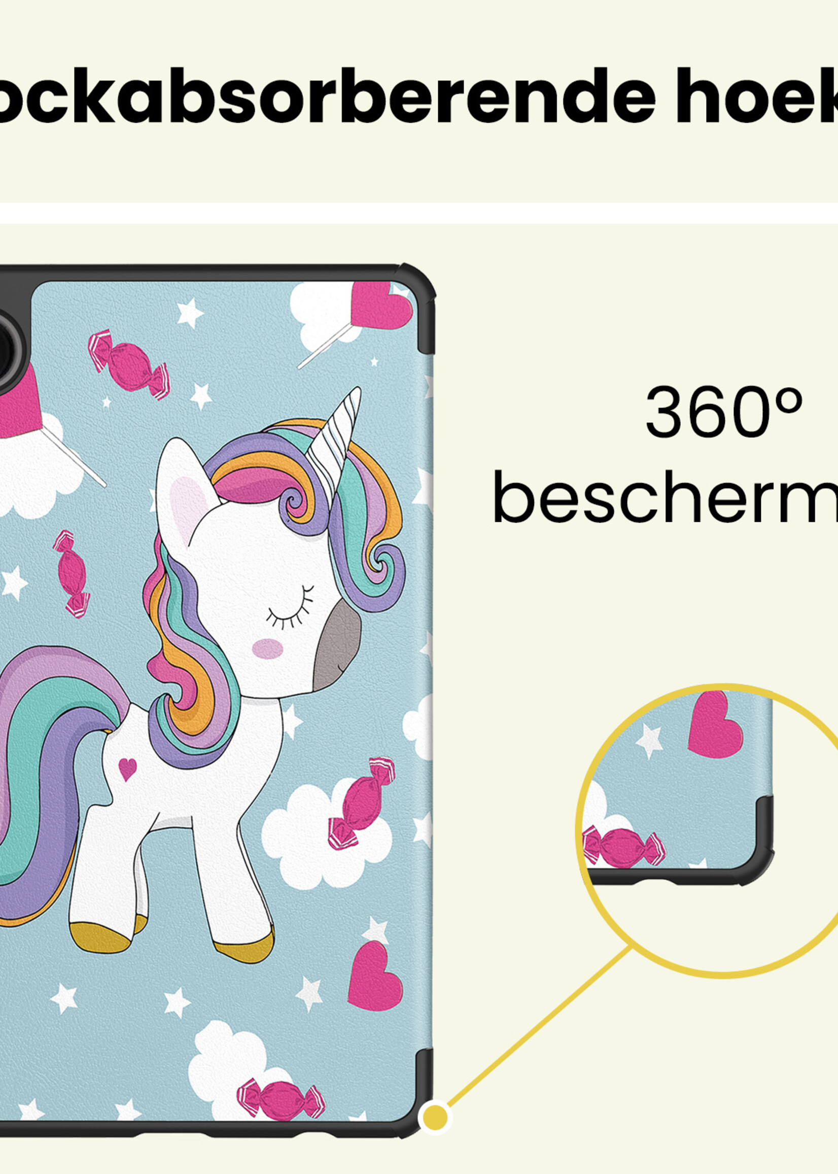 LUQ LUQ Samsung Galaxy Tab A11 Plus Hoes - Eenhoorn