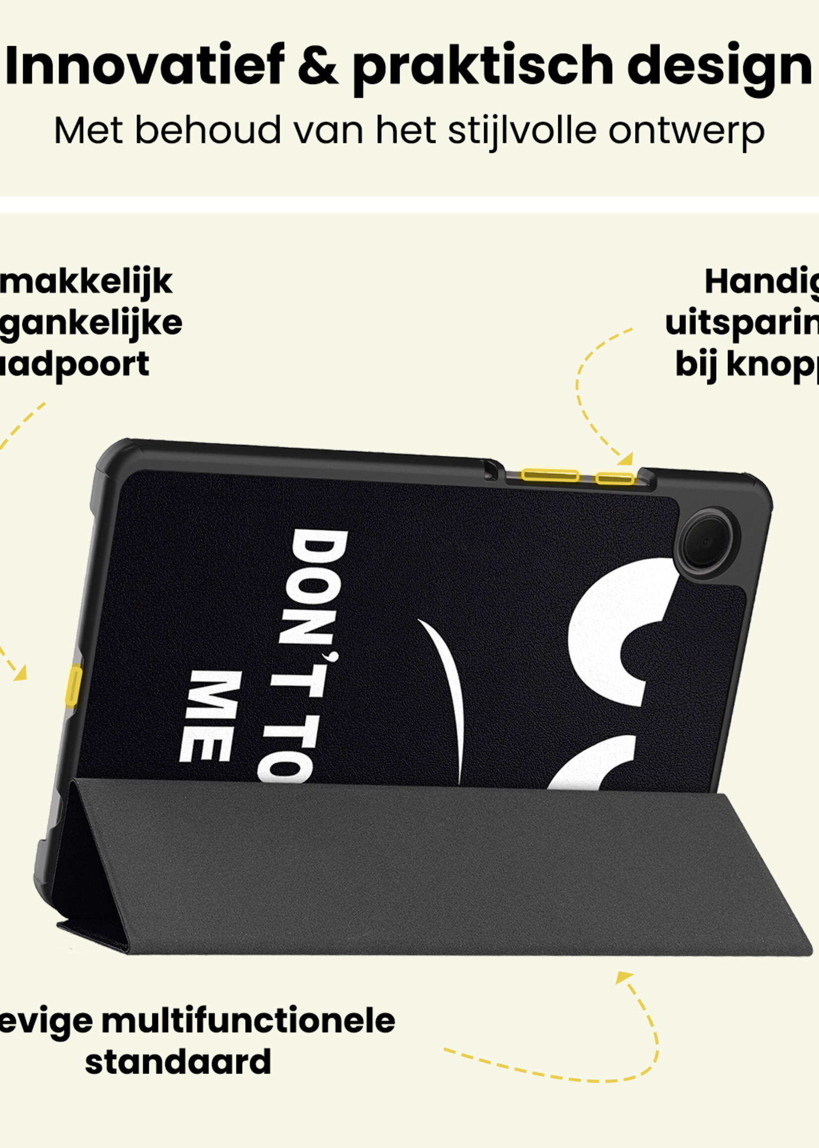 LUQ LUQ Samsung Galaxy Tab A11 Plus Hoes Met Screenprotector - Don't touch me