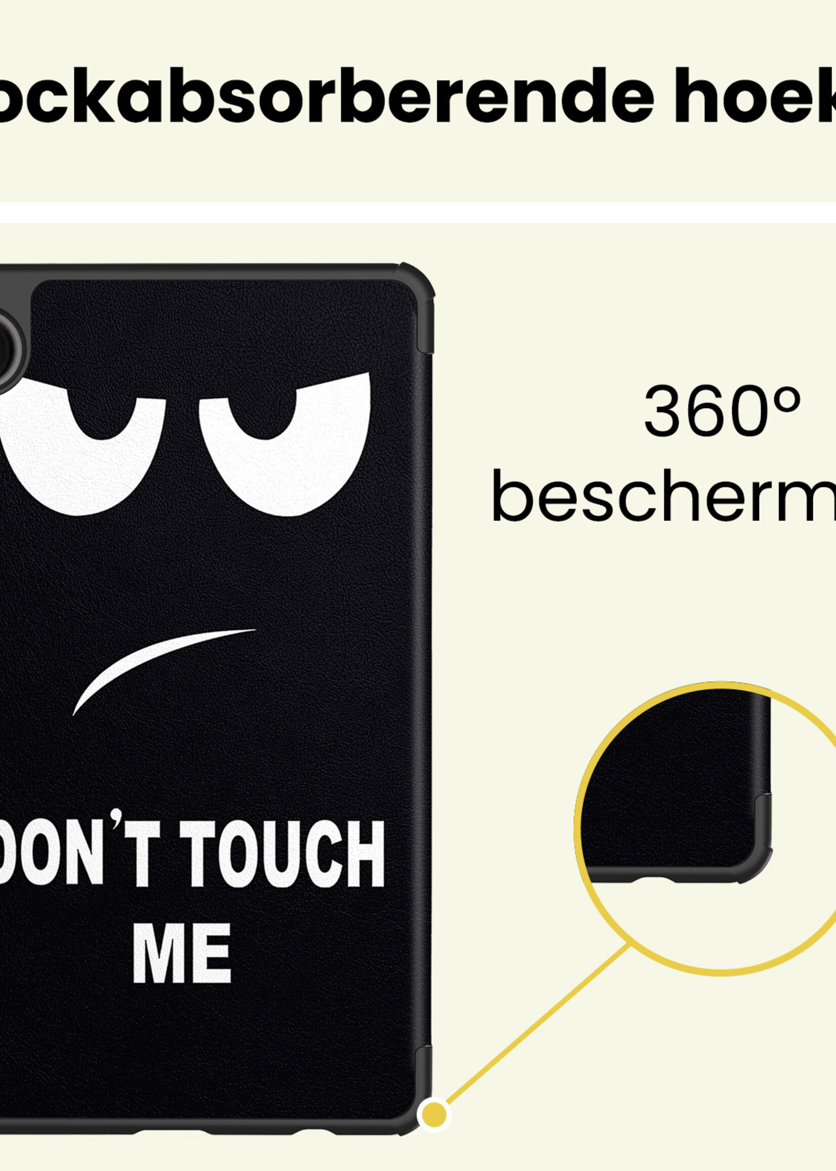 LUQ LUQ Samsung Galaxy Tab A11 Plus Hoes Met Screenprotector - Don't touch me