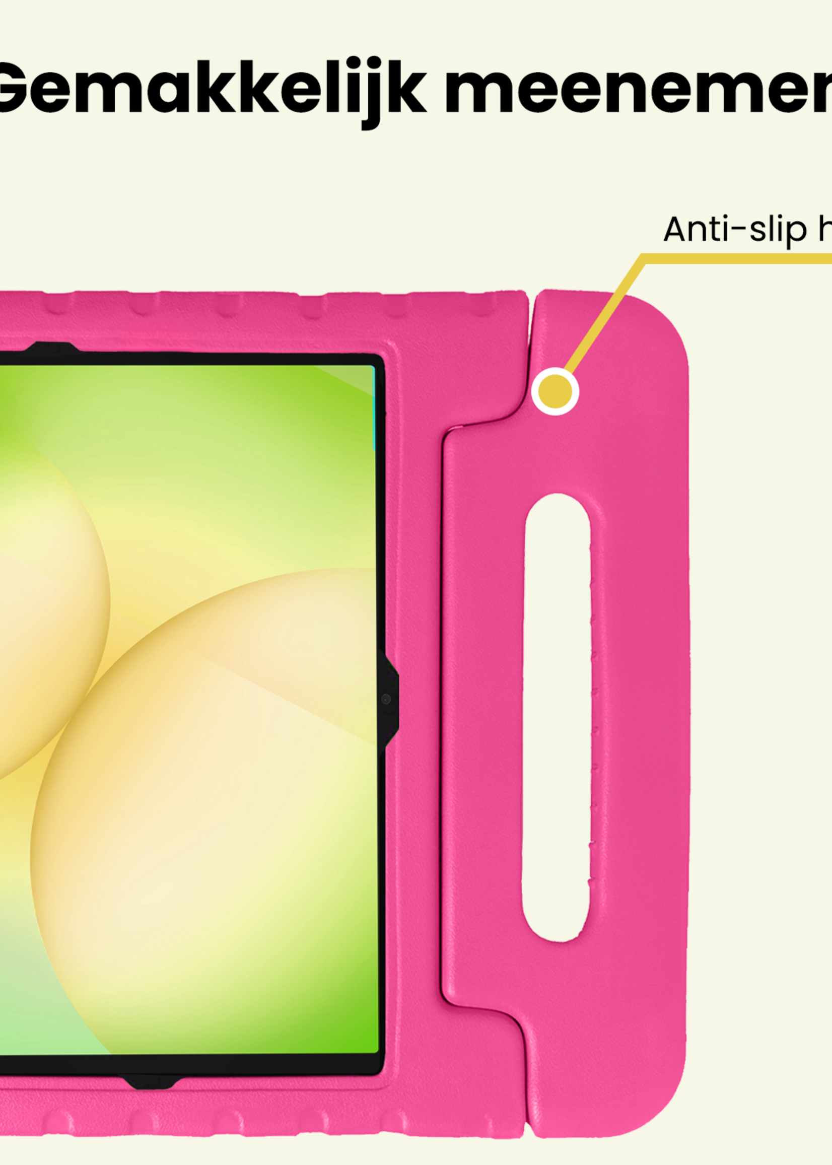 LUQ LUQ Samsung Galaxy Tab A11 Plus Kinderhoes Met Screenprotector - Roze