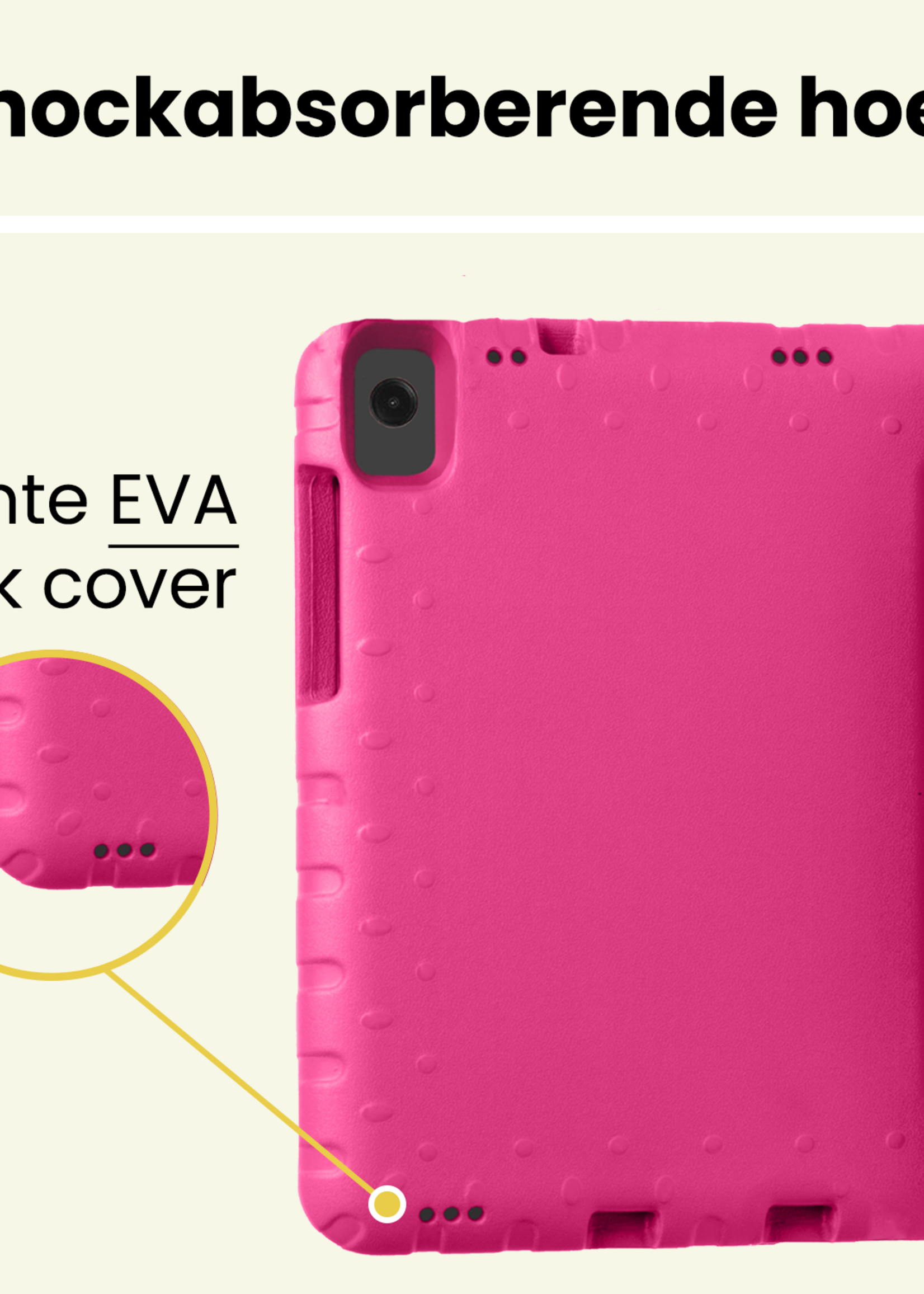 LUQ LUQ Samsung Galaxy Tab A11 Plus Kinderhoes Met Screenprotector - Roze