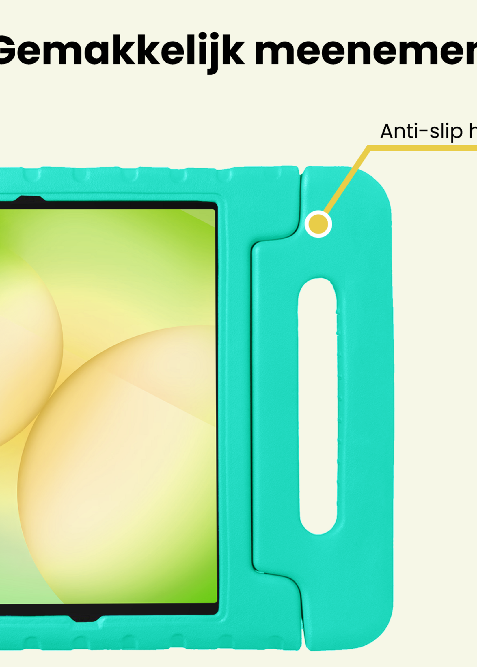 LUQ LUQ Samsung Galaxy Tab A11 Plus Kinderhoes Met Screenprotector - Turquoise