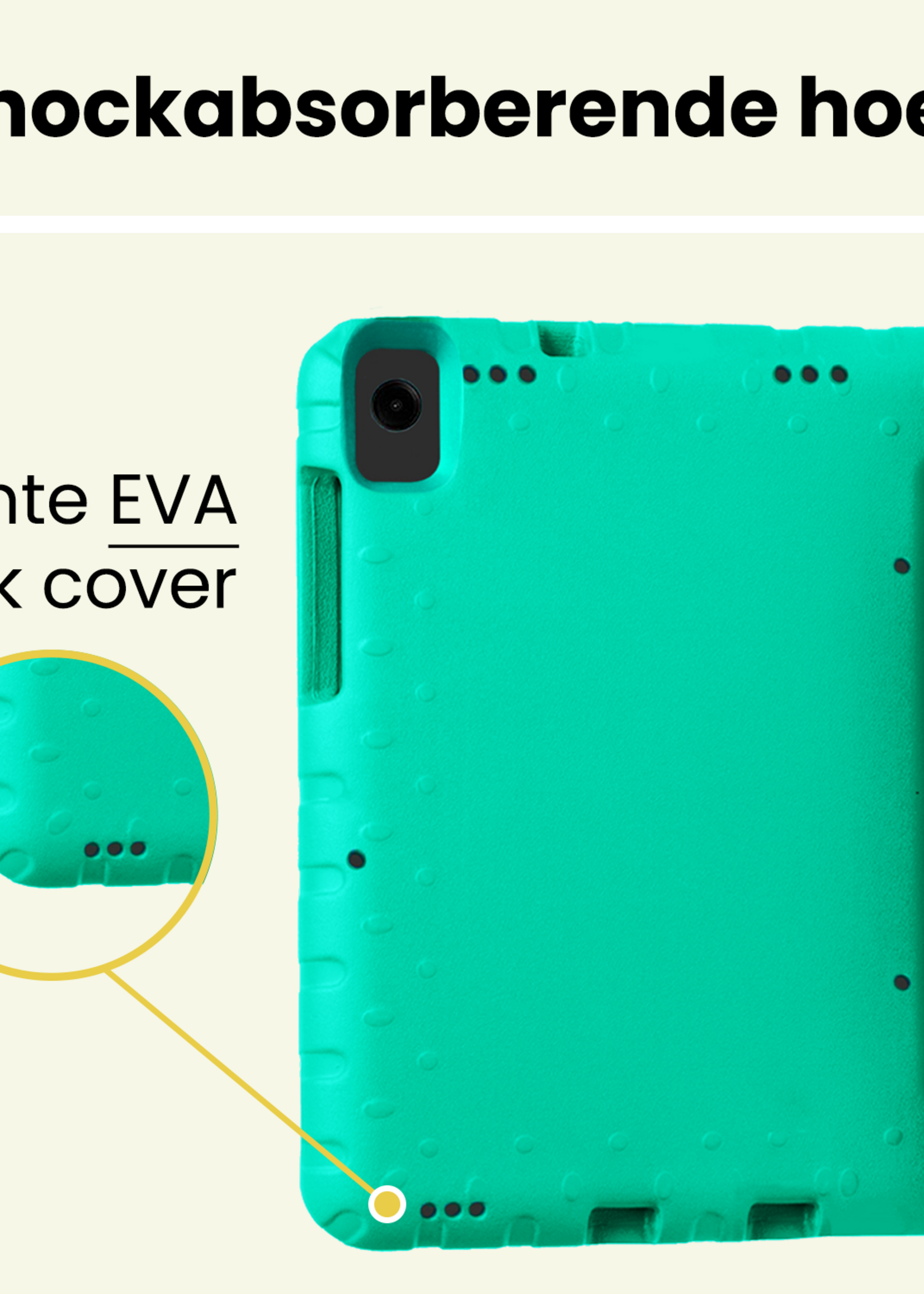 LUQ LUQ Samsung Galaxy Tab A11 Plus Kinderhoes Met Screenprotector - Turquoise