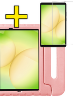 LUQ LUQ Samsung Galaxy Tab A11 Plus Kinderhoes Met Screenprotector - Zalm