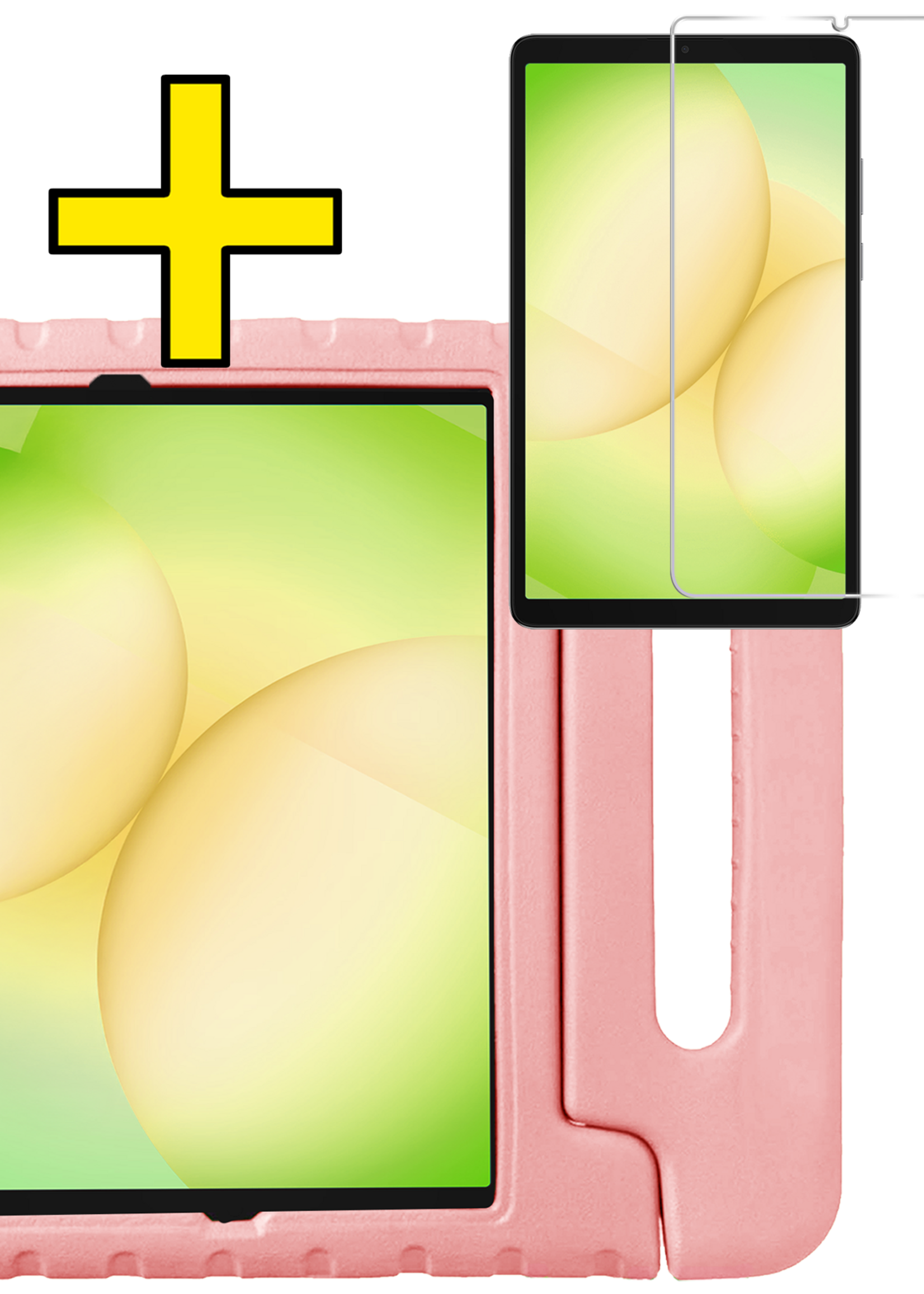 LUQ LUQ Samsung Galaxy Tab A11 Plus Kinderhoes Met Screenprotector - Zalm