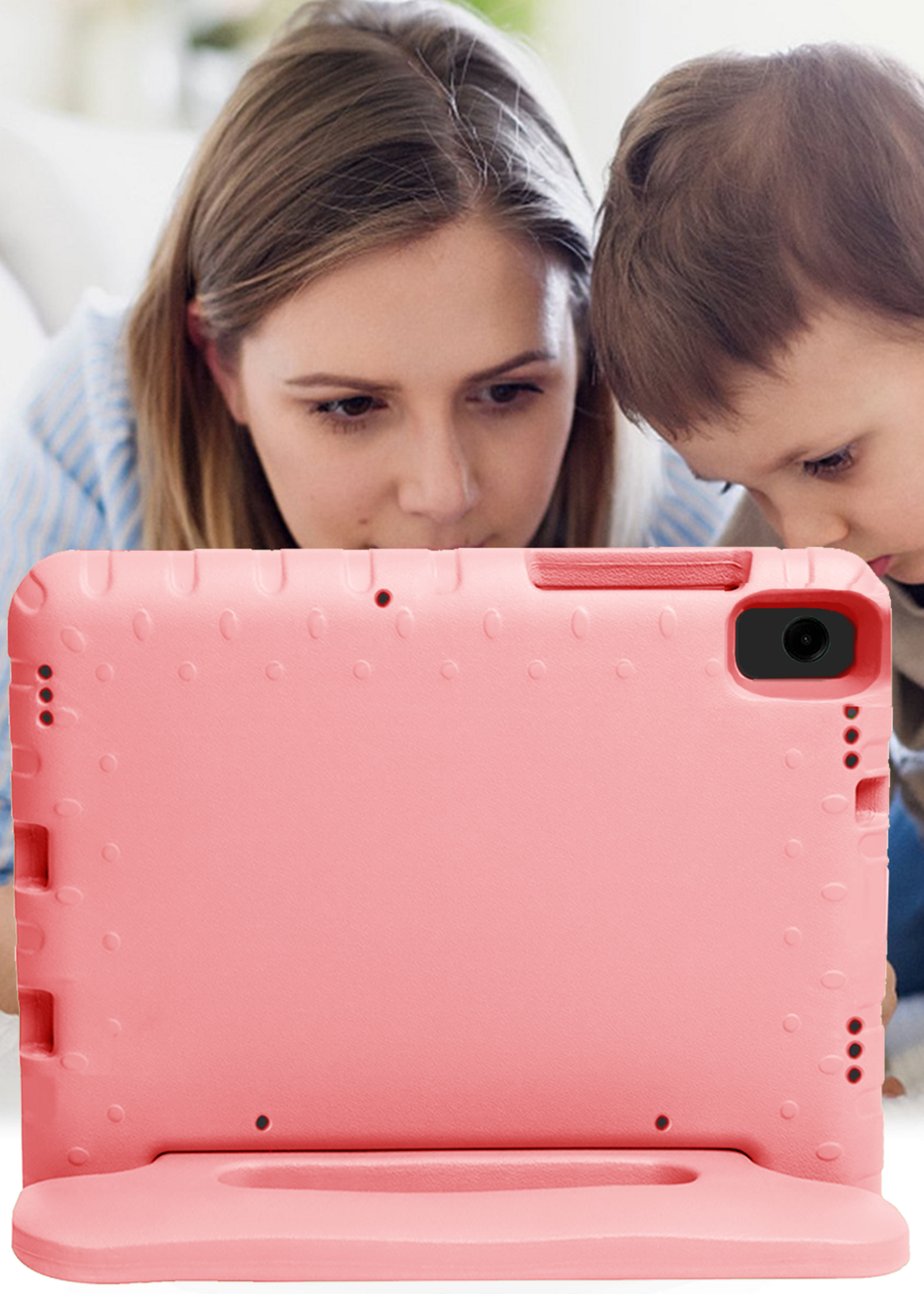 LUQ LUQ Samsung Galaxy Tab A11 Plus Kinderhoes Met Screenprotector - Zalm