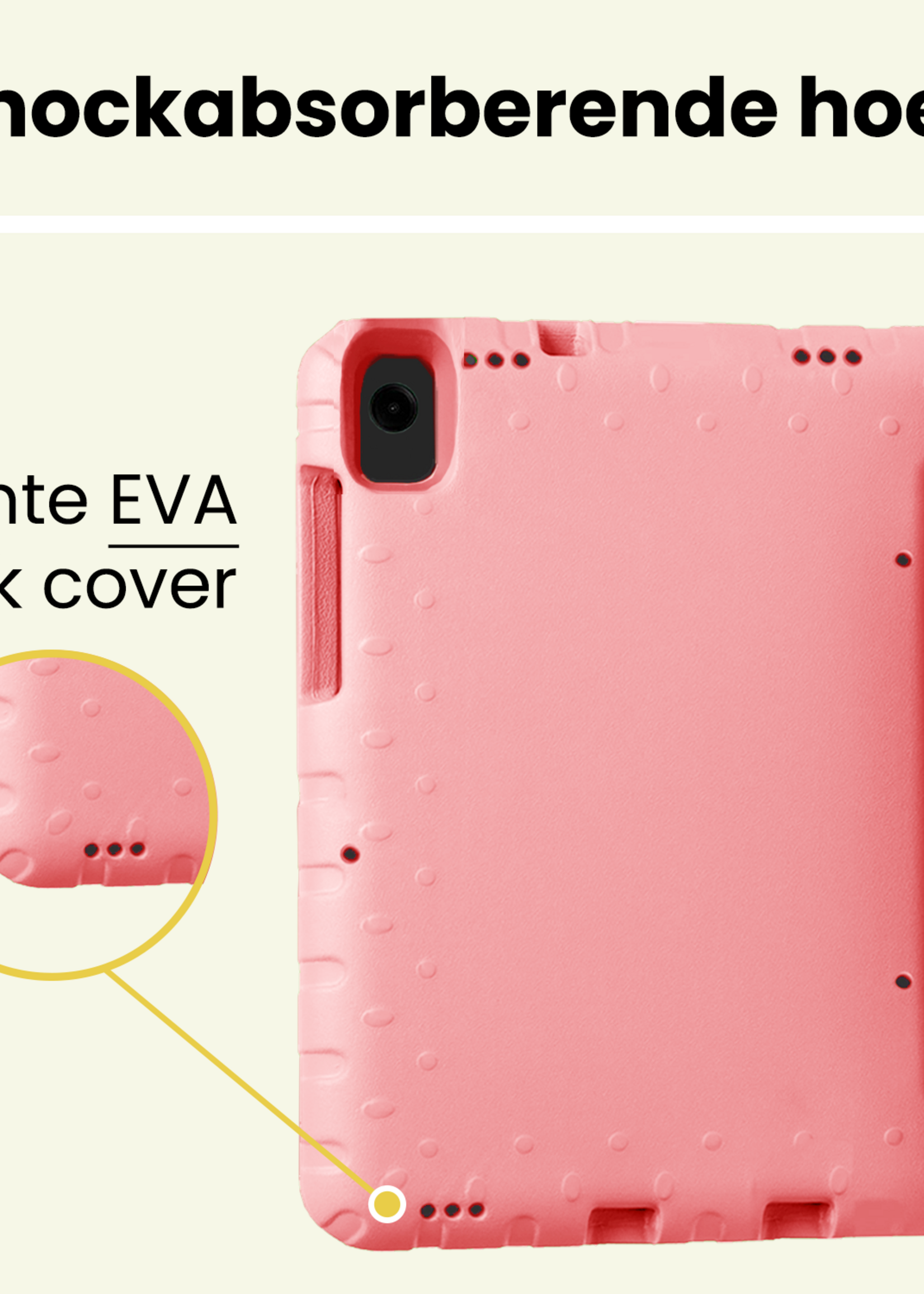 LUQ LUQ Samsung Galaxy Tab A11 Plus Kinderhoes Met Screenprotector - Zalm