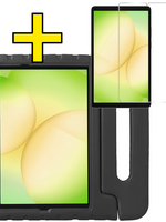 LUQ LUQ Samsung Galaxy Tab A11 Plus Kinderhoes Met Screenprotector - Zwart