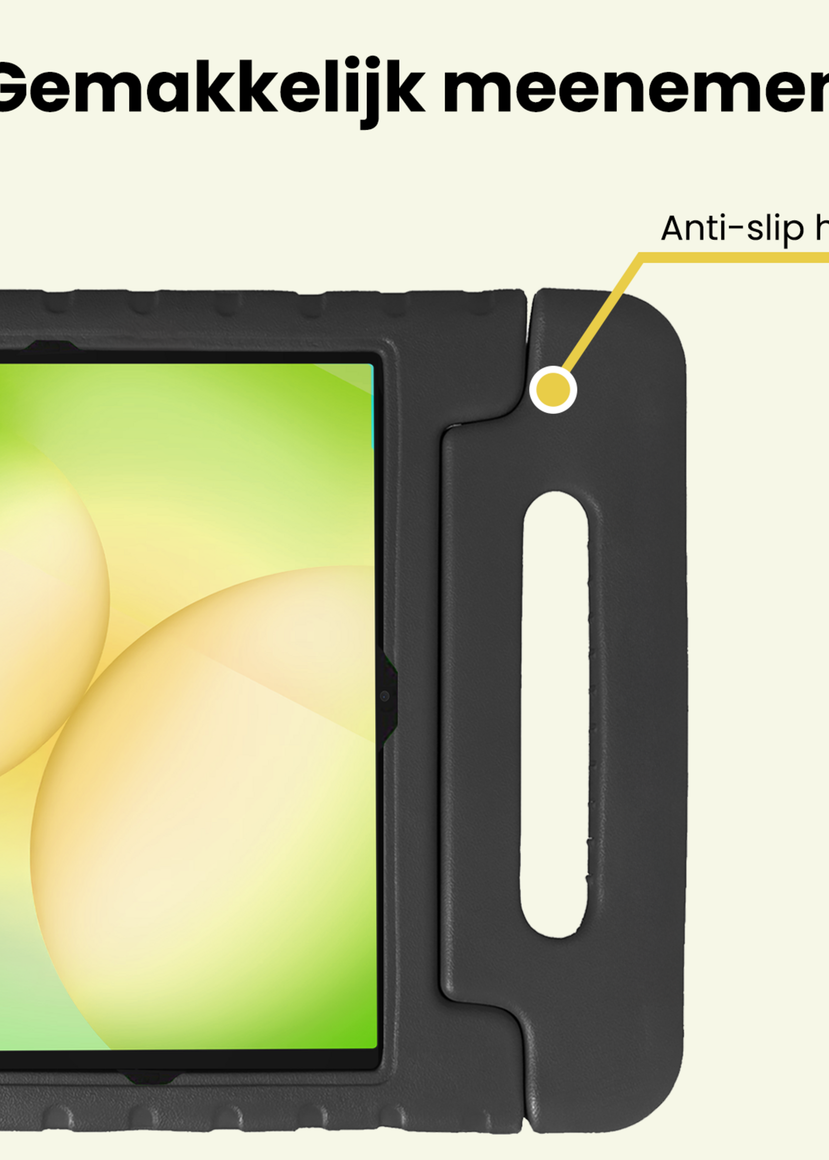 LUQ LUQ Samsung Galaxy Tab A11 Plus Kinderhoes Met Screenprotector - Zwart