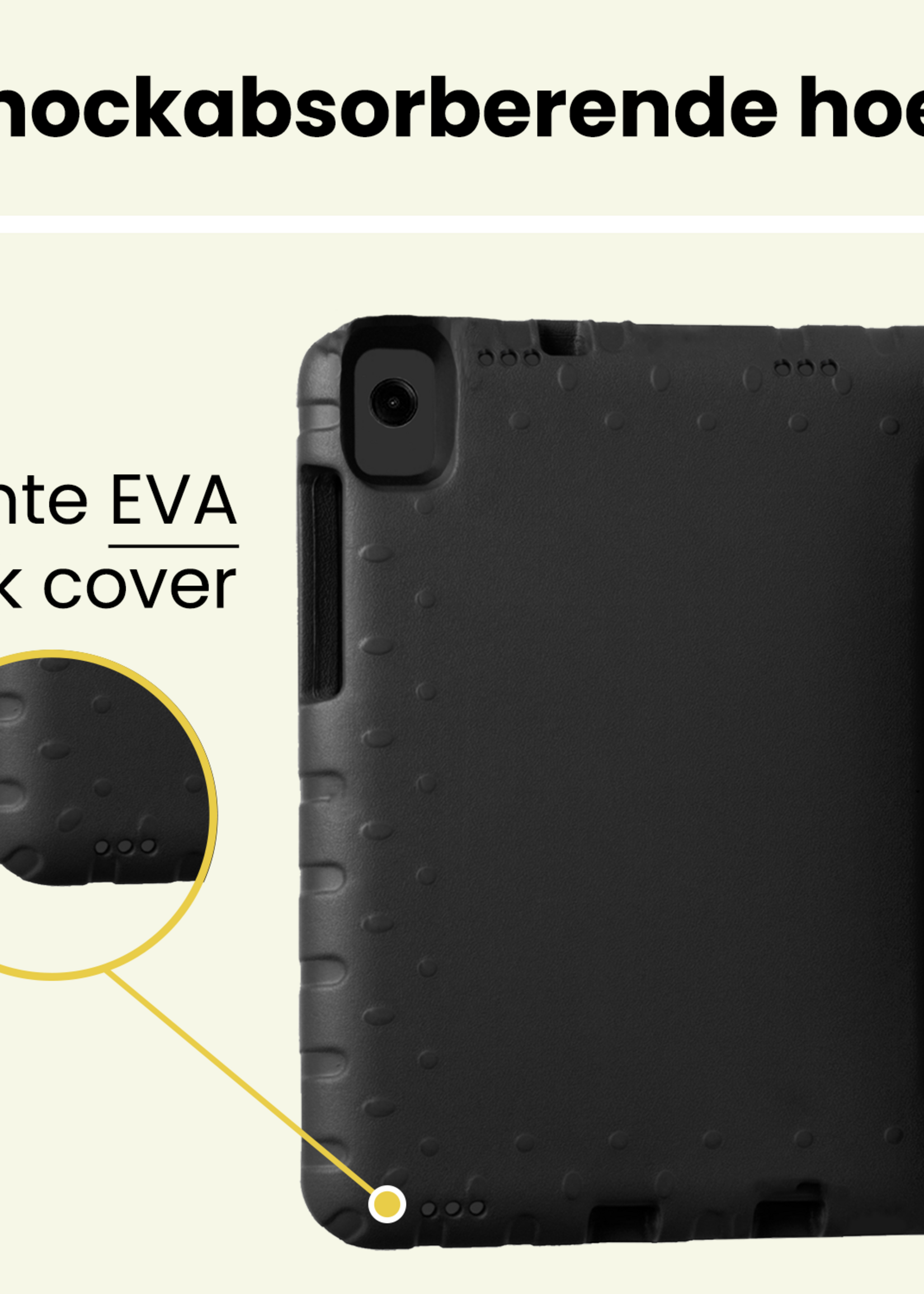 LUQ LUQ Samsung Galaxy Tab A11 Plus Kinderhoes Met Screenprotector - Zwart