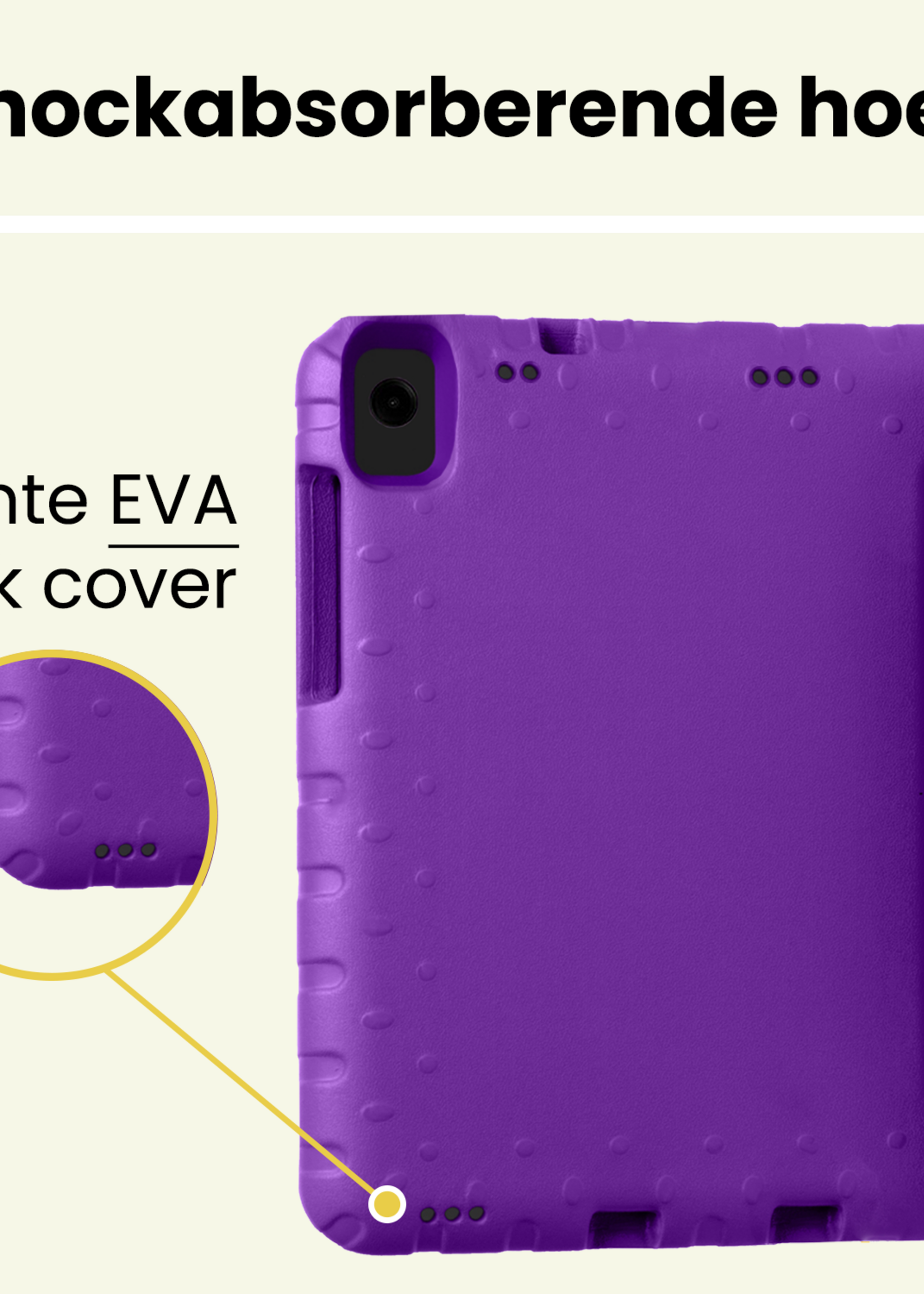 LUQ LUQ Samsung Galaxy Tab A11 Plus Kinderhoes Met 2x Screenprotector - Paars