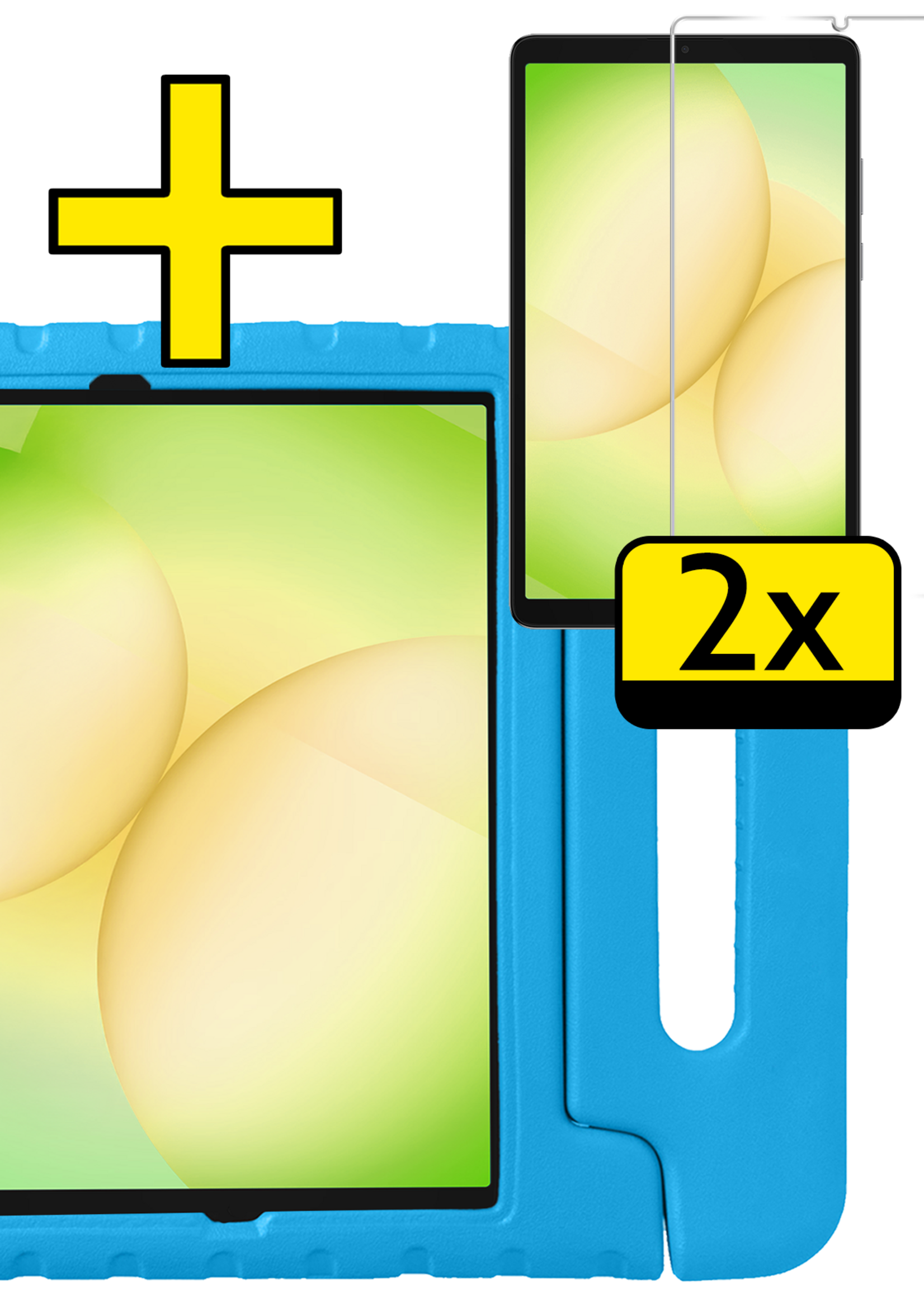 LUQ LUQ Samsung Galaxy Tab A11 Plus Kinderhoes Met 2x Screenprotector - Blauw