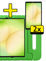 LUQ LUQ Samsung Galaxy Tab A11 Plus Kinderhoes Met 2x Screenprotector - Groen