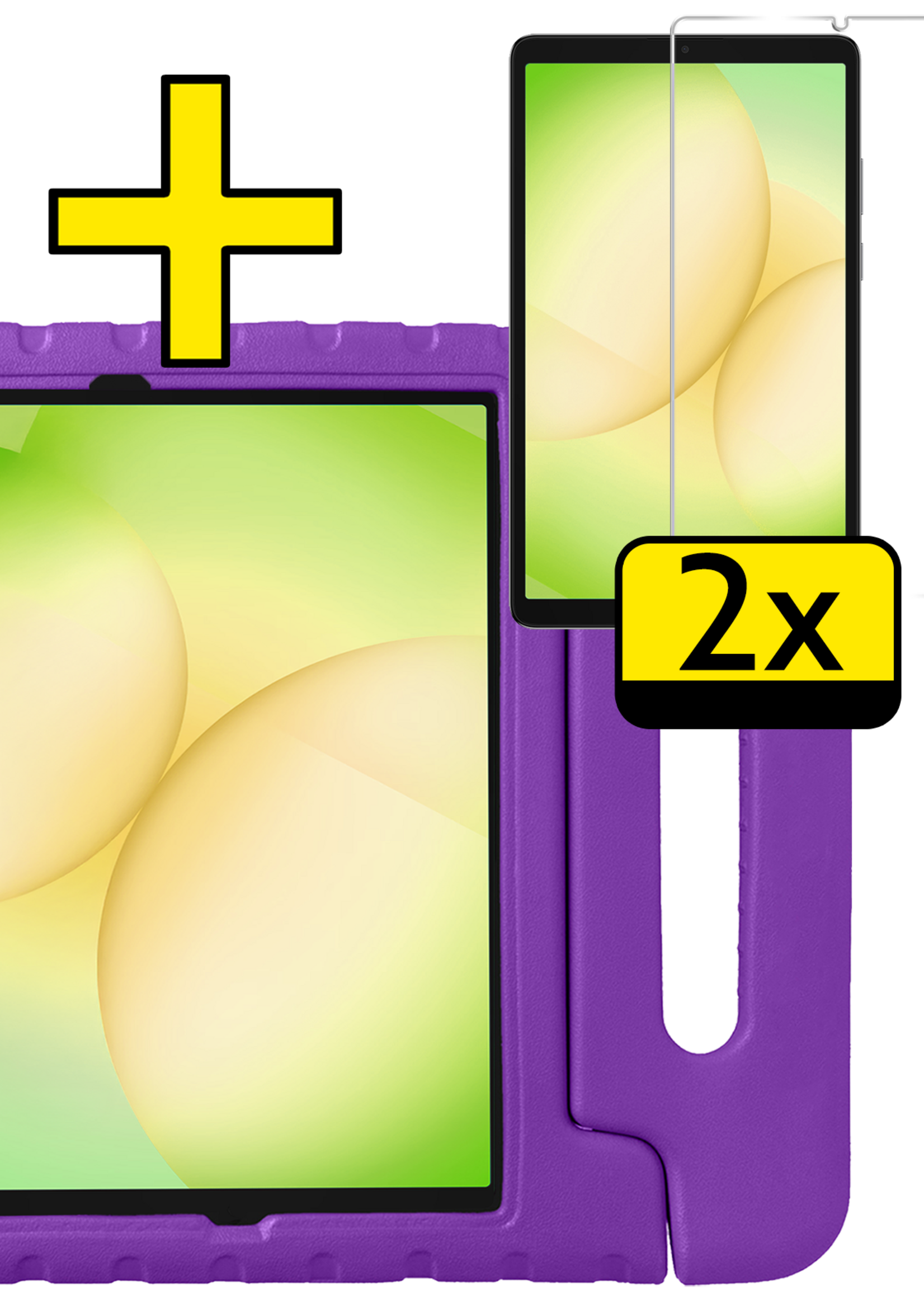 LUQ LUQ Samsung Galaxy Tab A11 Plus Kinderhoes Met 2x Screenprotector - Paars