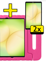 LUQ LUQ Samsung Galaxy Tab A11 Plus Kinderhoes Met 2x Screenprotector - Roze