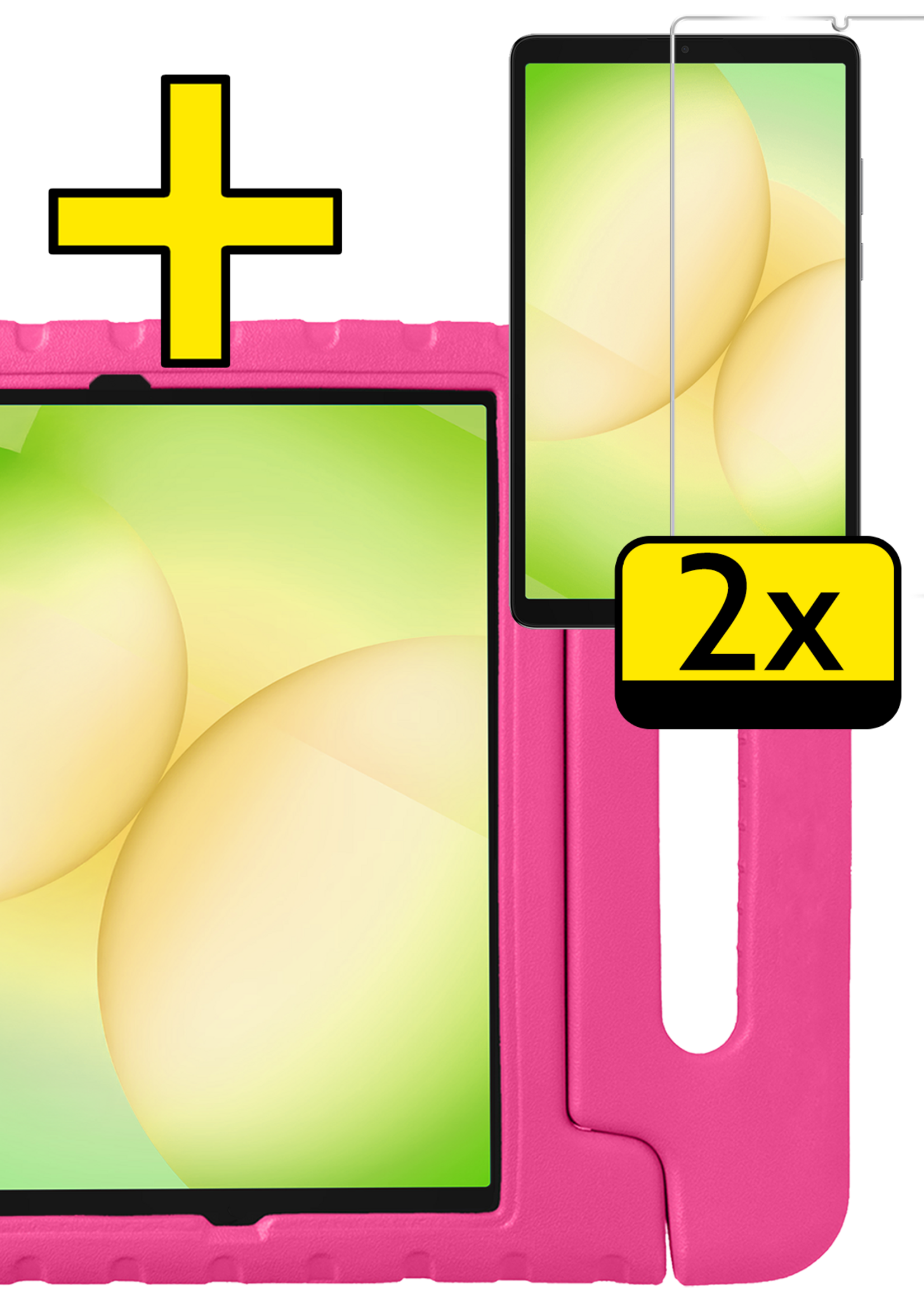 LUQ LUQ Samsung Galaxy Tab A11 Plus Kinderhoes Met 2x Screenprotector - Roze