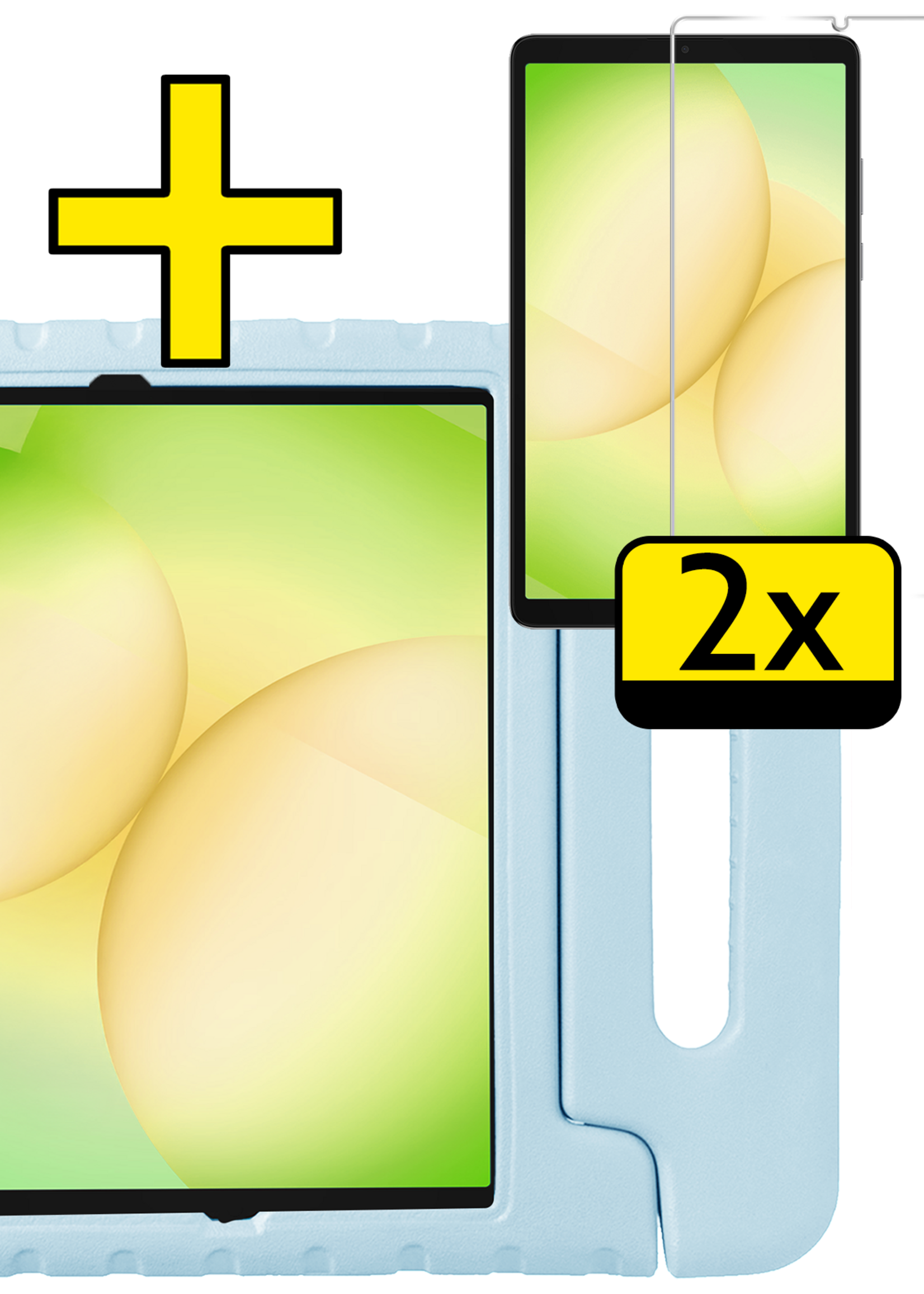 LUQ LUQ Samsung Galaxy Tab A11 Plus Kinderhoes Met 2x Screenprotector - Sky