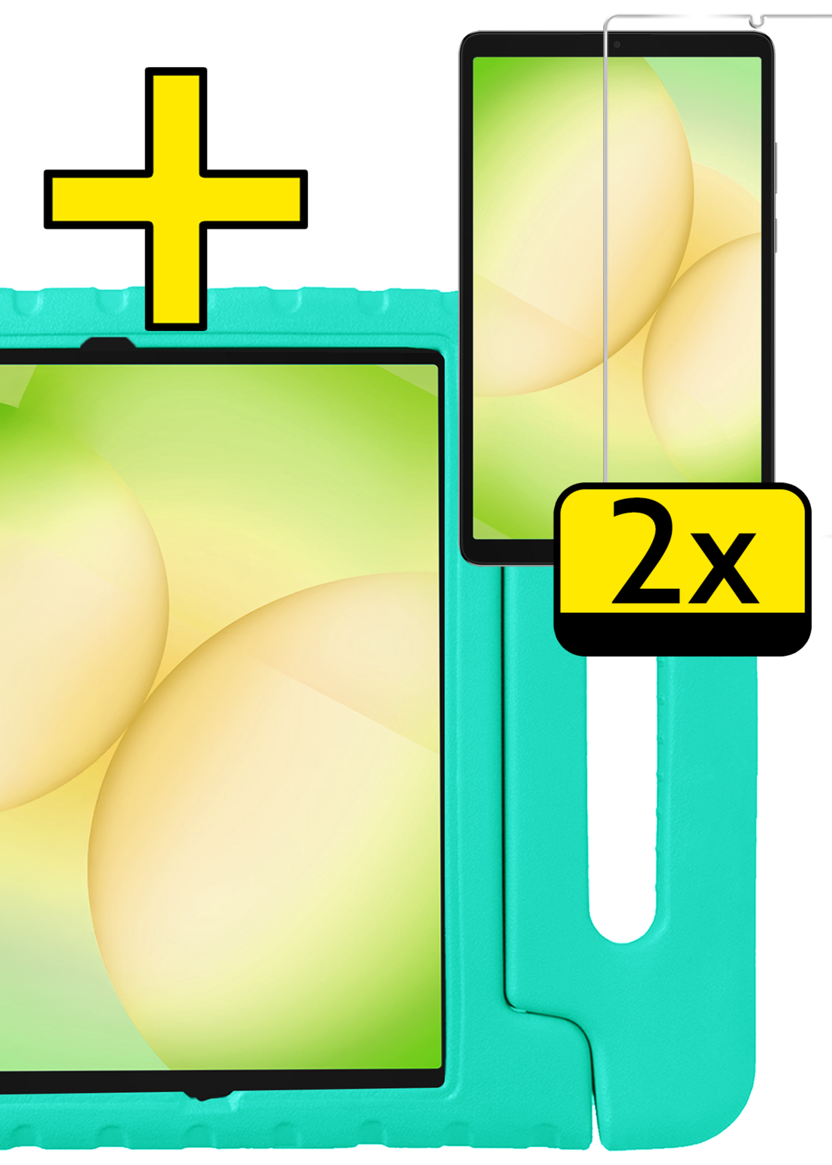 LUQ LUQ Samsung Galaxy Tab A11 Plus Kinderhoes Met 2x Screenprotector - Turquoise