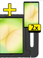 LUQ LUQ Samsung Galaxy Tab A11 Plus Kinderhoes Met 2x Screenprotector - Zwart