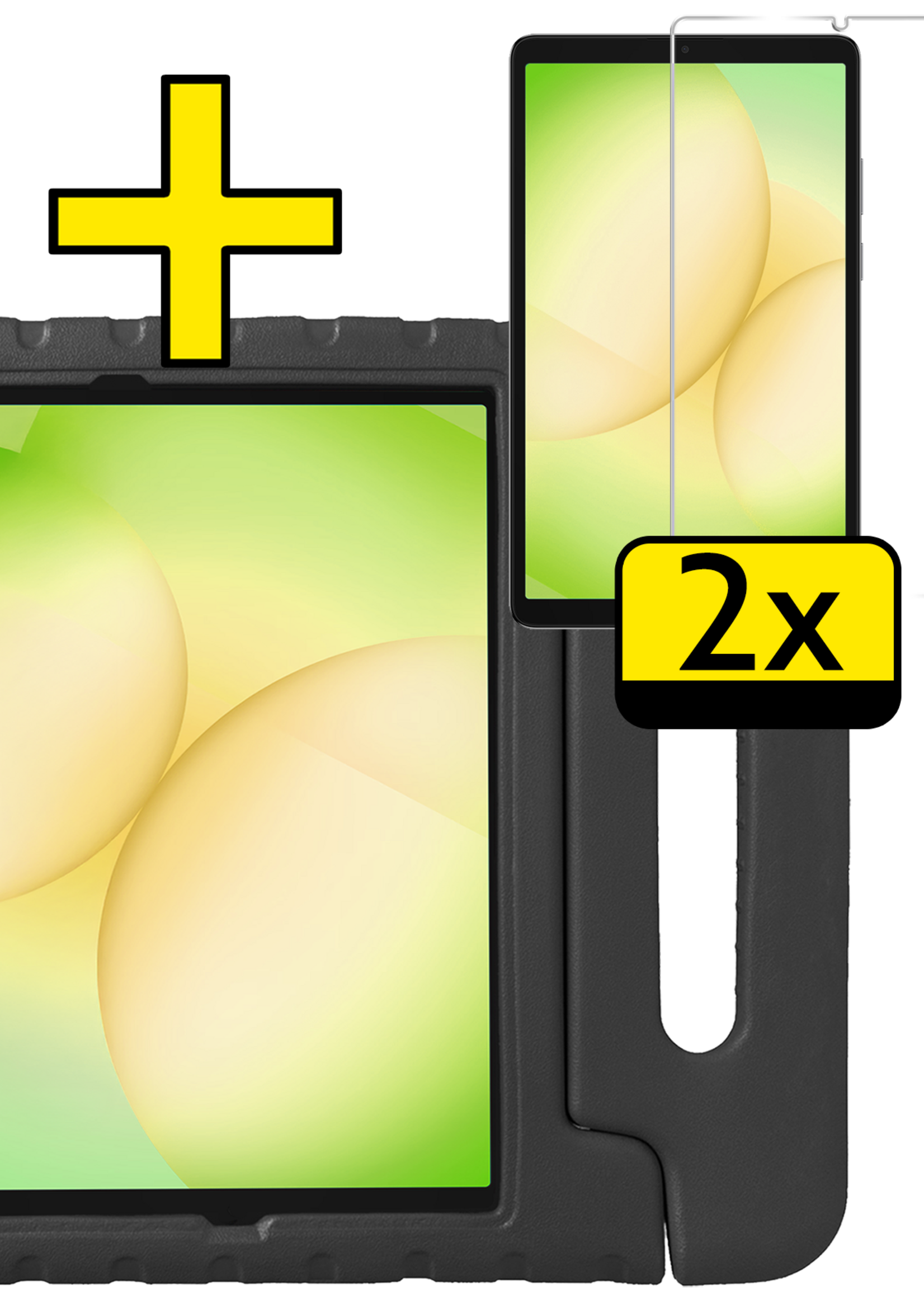 LUQ LUQ Samsung Galaxy Tab A11 Plus Kinderhoes Met 2x Screenprotector - Zwart