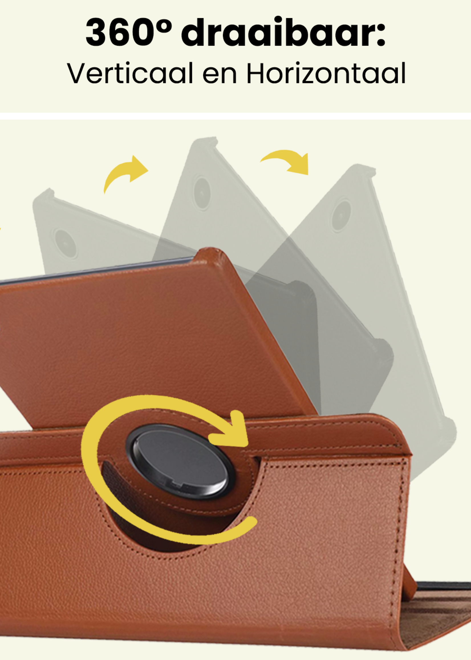 LUQ LUQ Samsung Galaxy Tab A11 Plus Hoes Draaibaar - Bruin