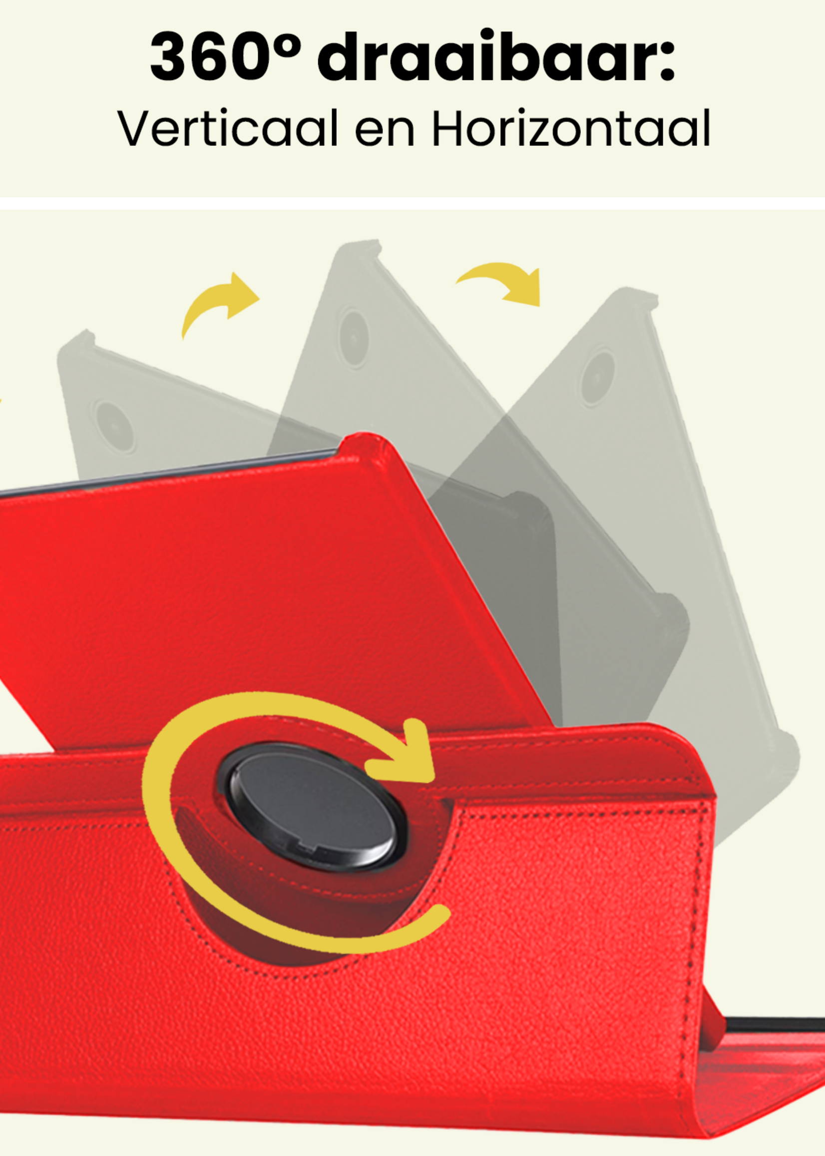 LUQ LUQ Samsung Galaxy Tab A11 Plus Hoes Draaibaar - Rood