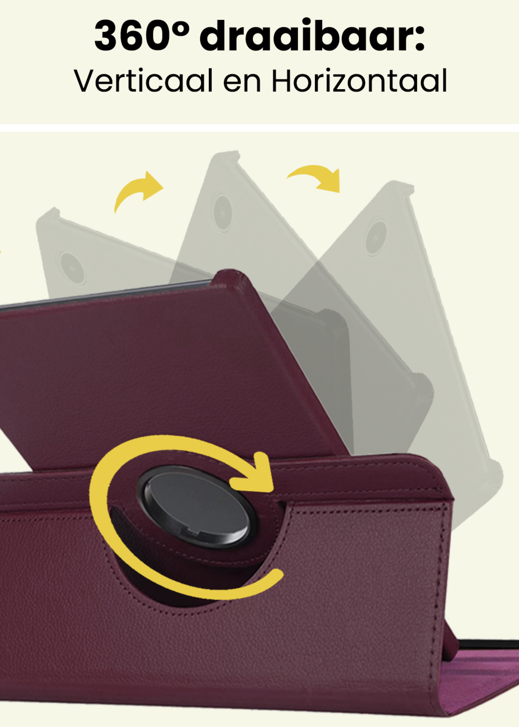 LUQ LUQ Samsung Galaxy Tab A11 Plus Hoes Draaibaar Met Screenprotector - Paars