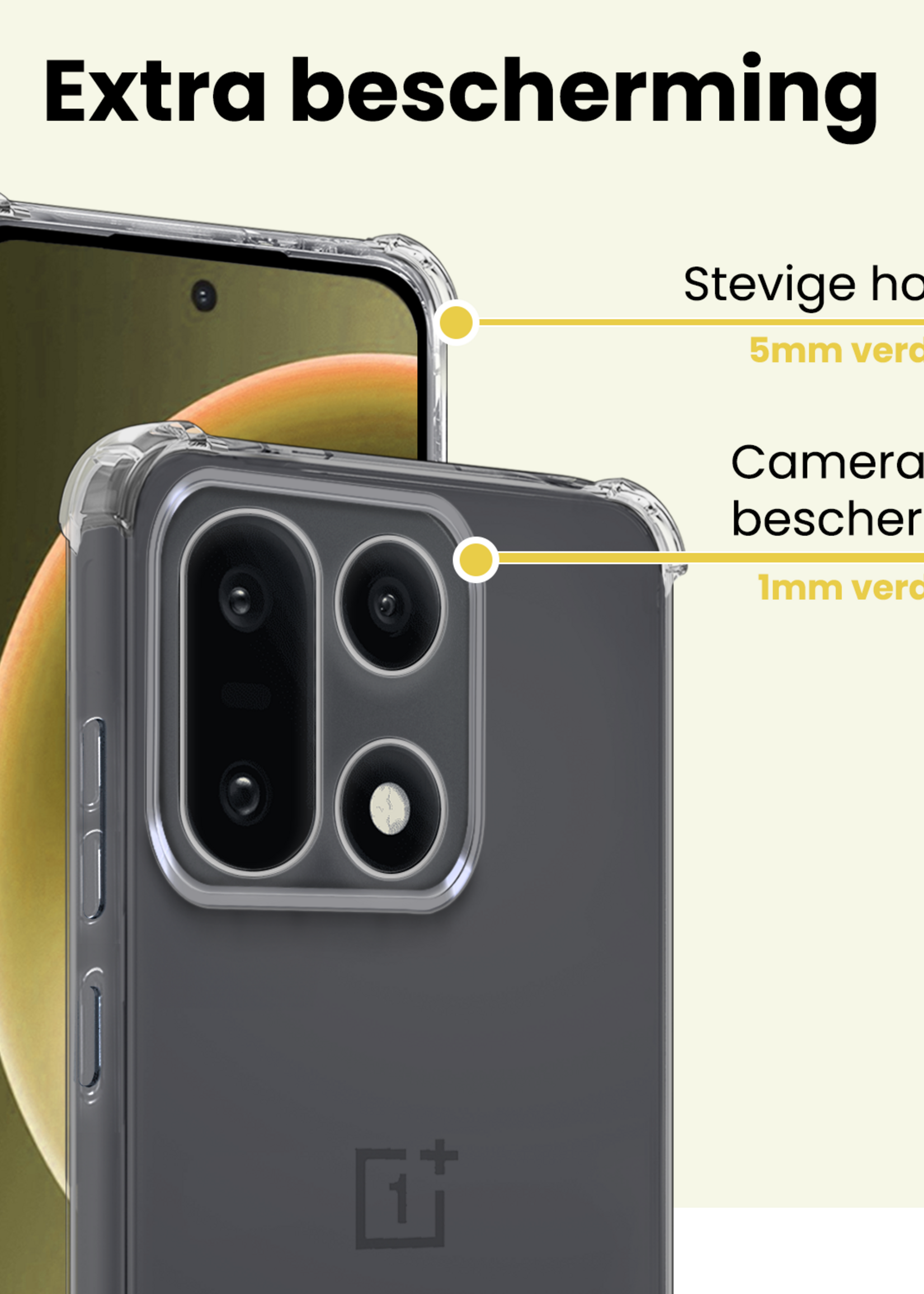 LUQ LUQ OnePlus 15 Hoesje Shockproof - Transparant