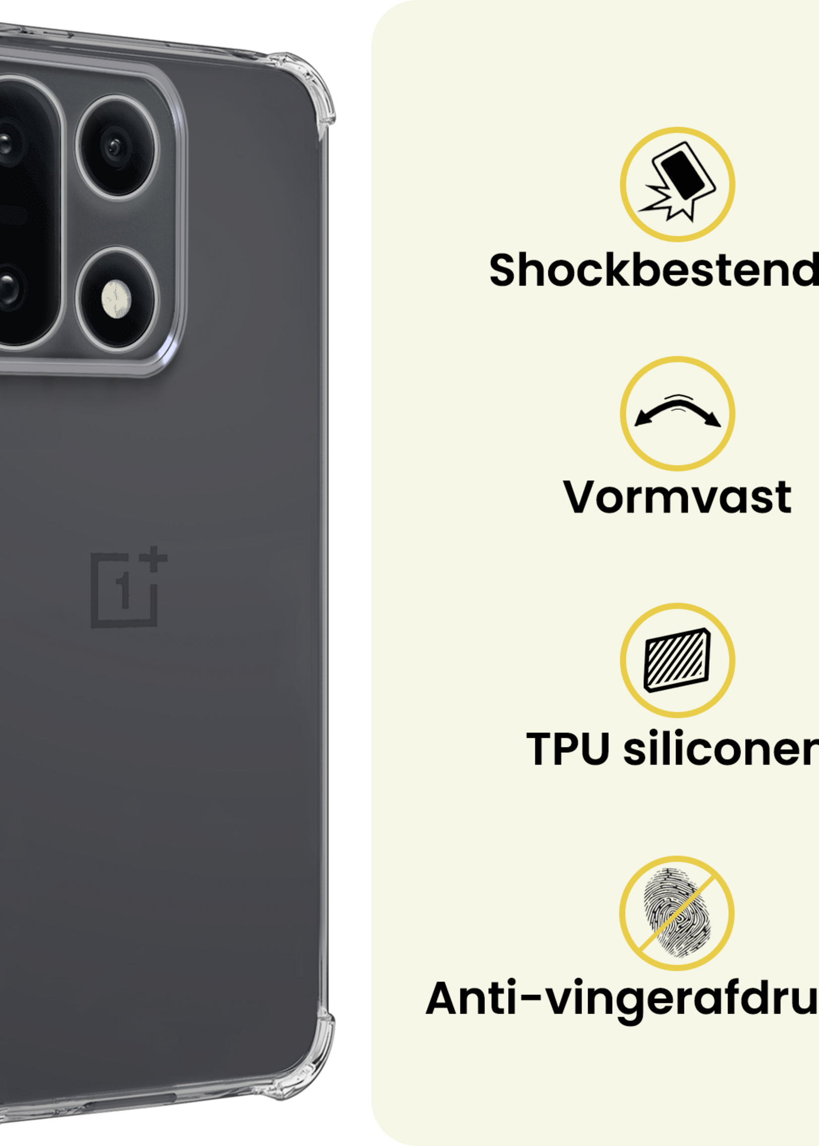 LUQ LUQ OnePlus 15 Hoesje Shockproof Met 2x Screenprotector