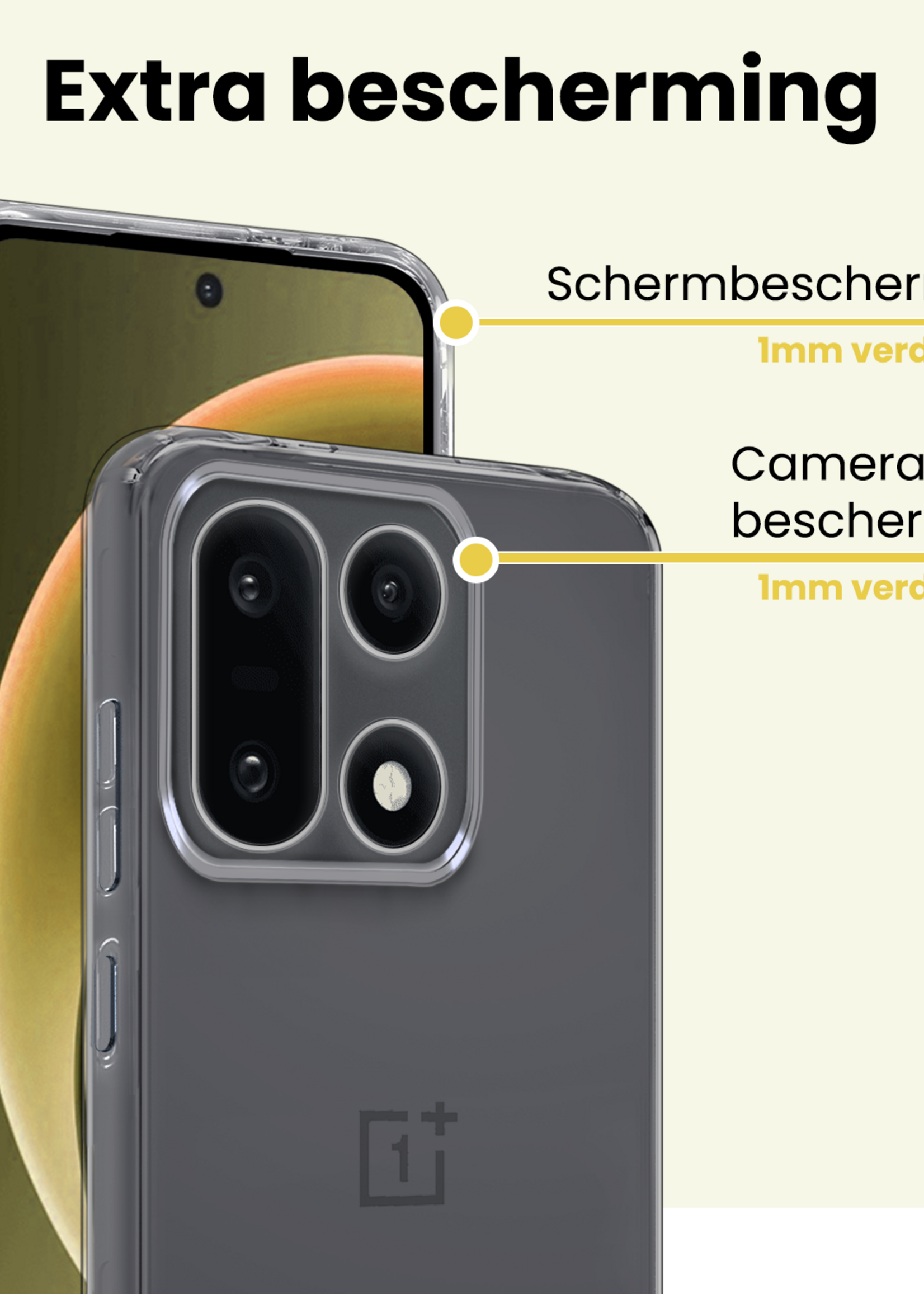 LUQ LUQ OnePlus 15 Hoesje Siliconen Met 2x Screenprotector - Transparant