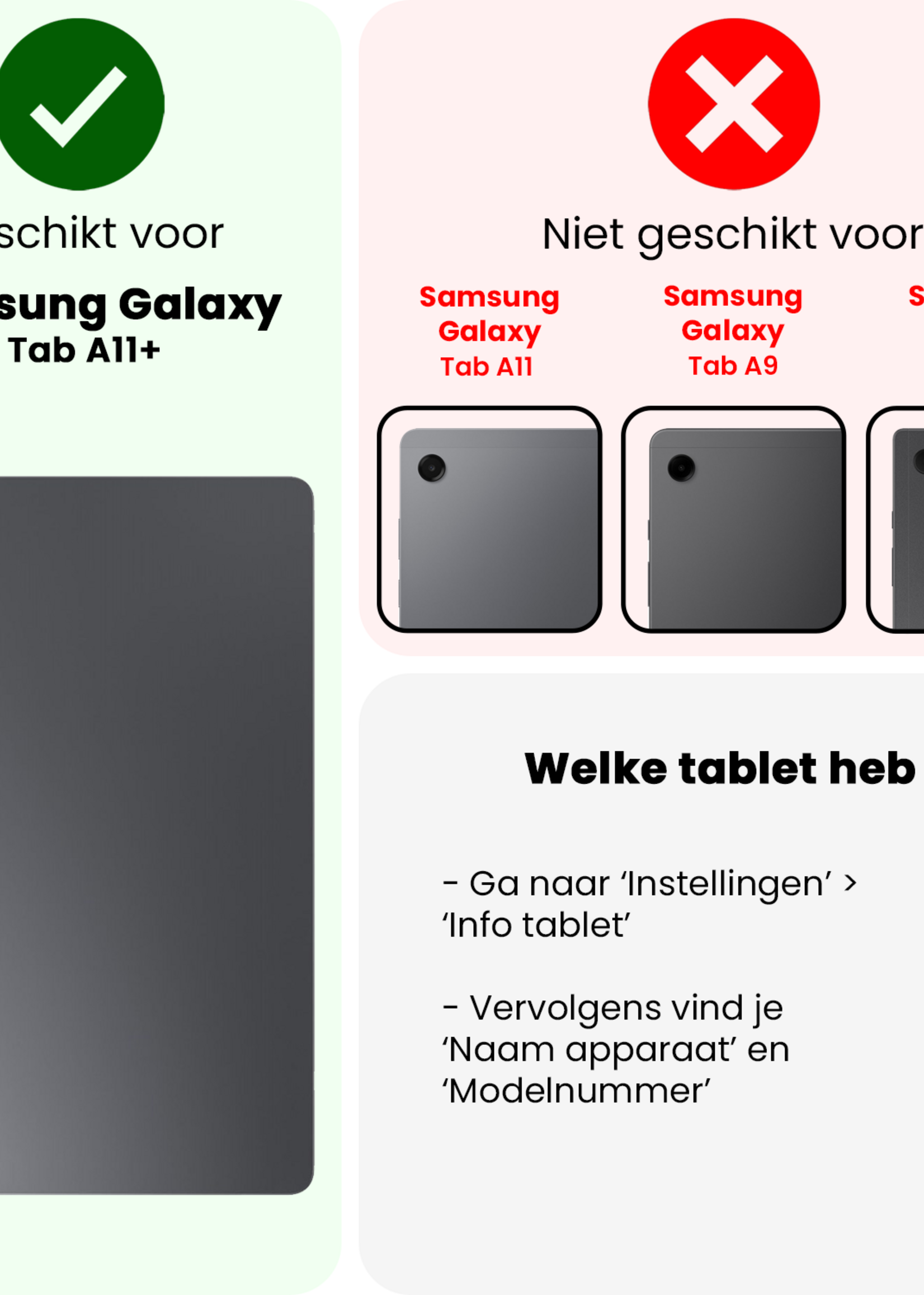 LUQ LUQ Samsung Galaxy Tab A11 Plus Hoes Met Screenprotector - Donkerrood