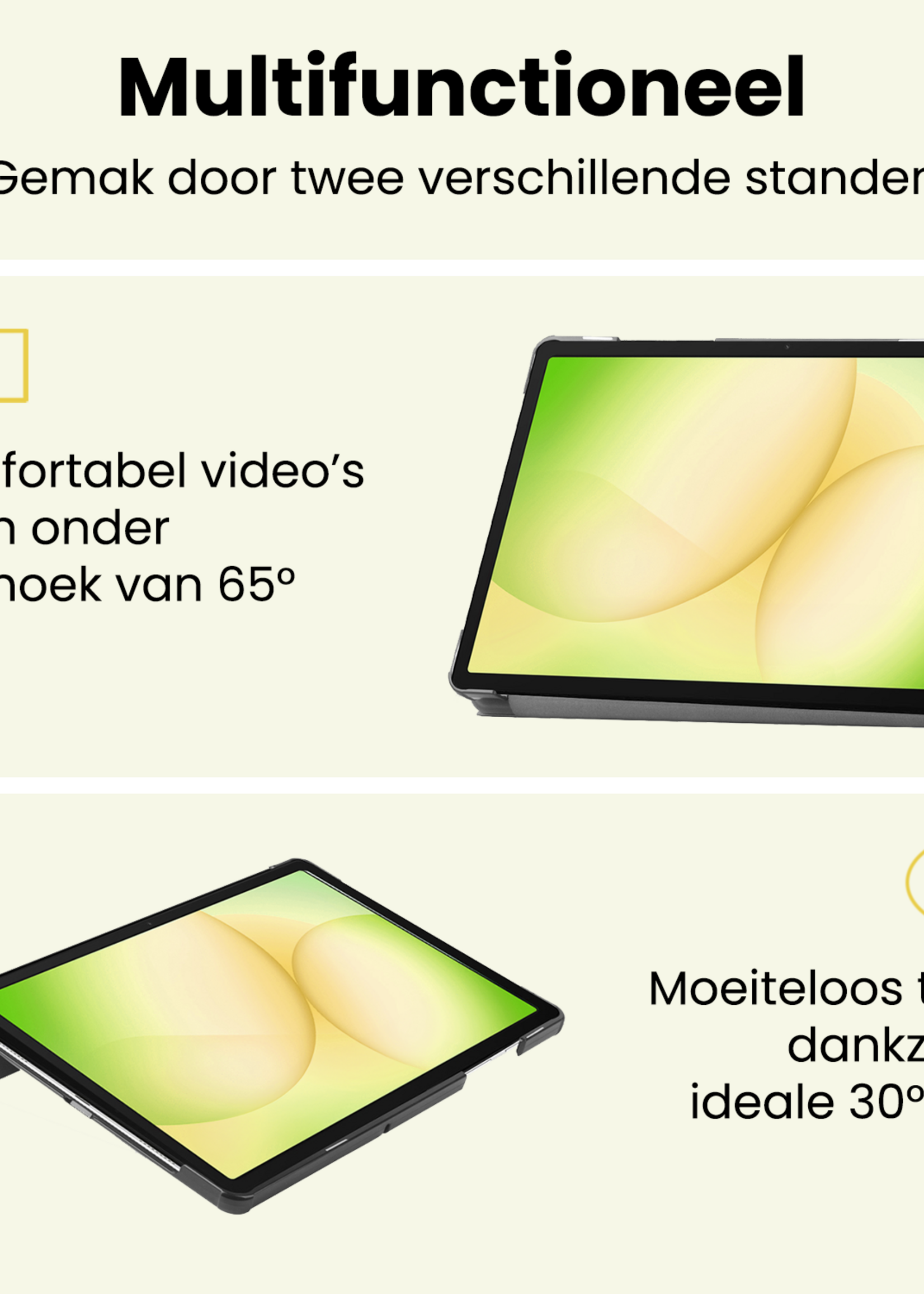 LUQ LUQ Samsung Galaxy Tab A11 Plus Hoes Met Screenprotector - Lichtblauw